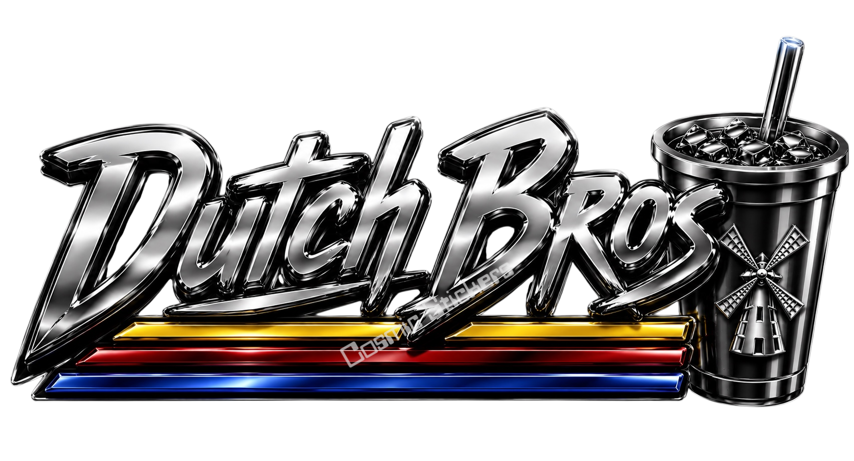 Fan-Made Dutch Bros Chrome Edition | Sticker – Spotlight Edition Vinyl Sticker