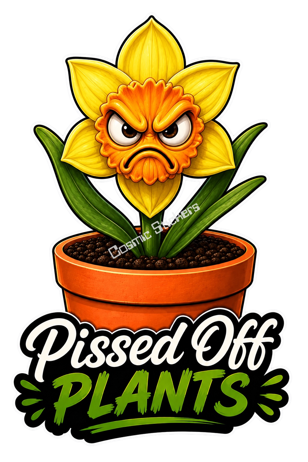 Pissed Off Plants – Thorny Business Vinyl Sticker