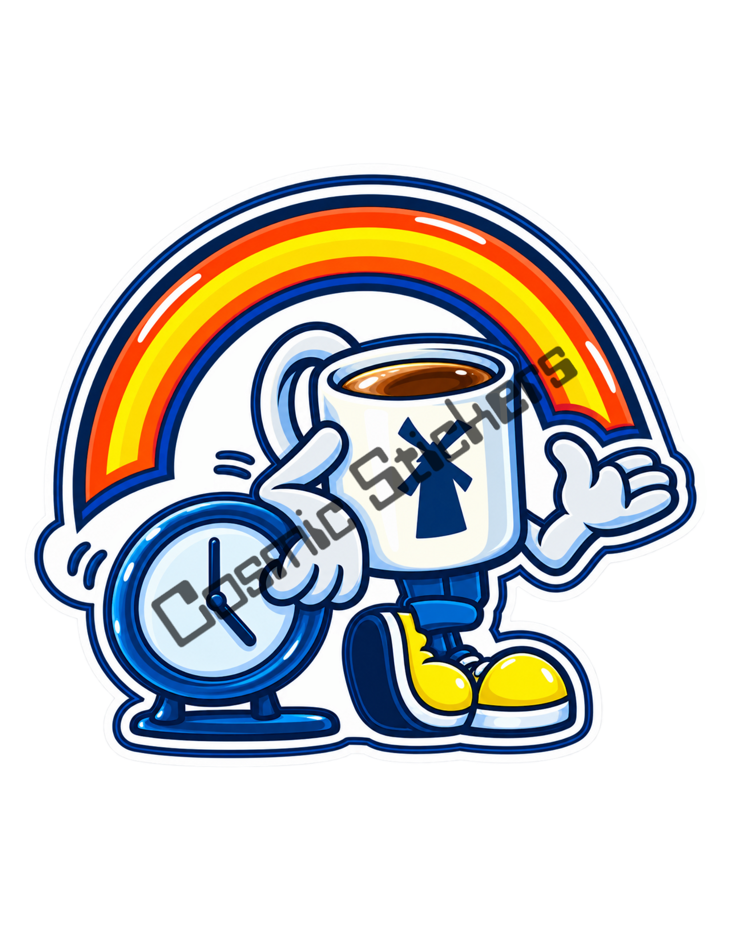 Fan-Made Dutch Bros Coffee Time Rainbow Sticker
