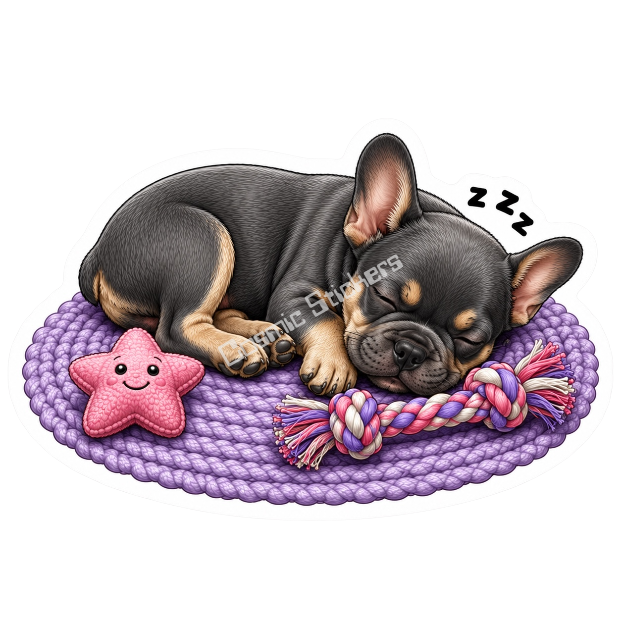 Paws & Dreams - French Bulldog premium die-cut vinyl sticker by Cosmic Stickers