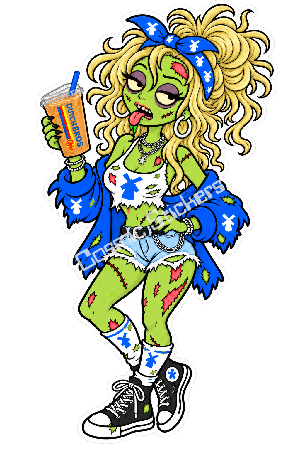 Fan-Made Caffeinated Zombies – Undead Roast | Dutch Bros Inspired Vinyl Sticker