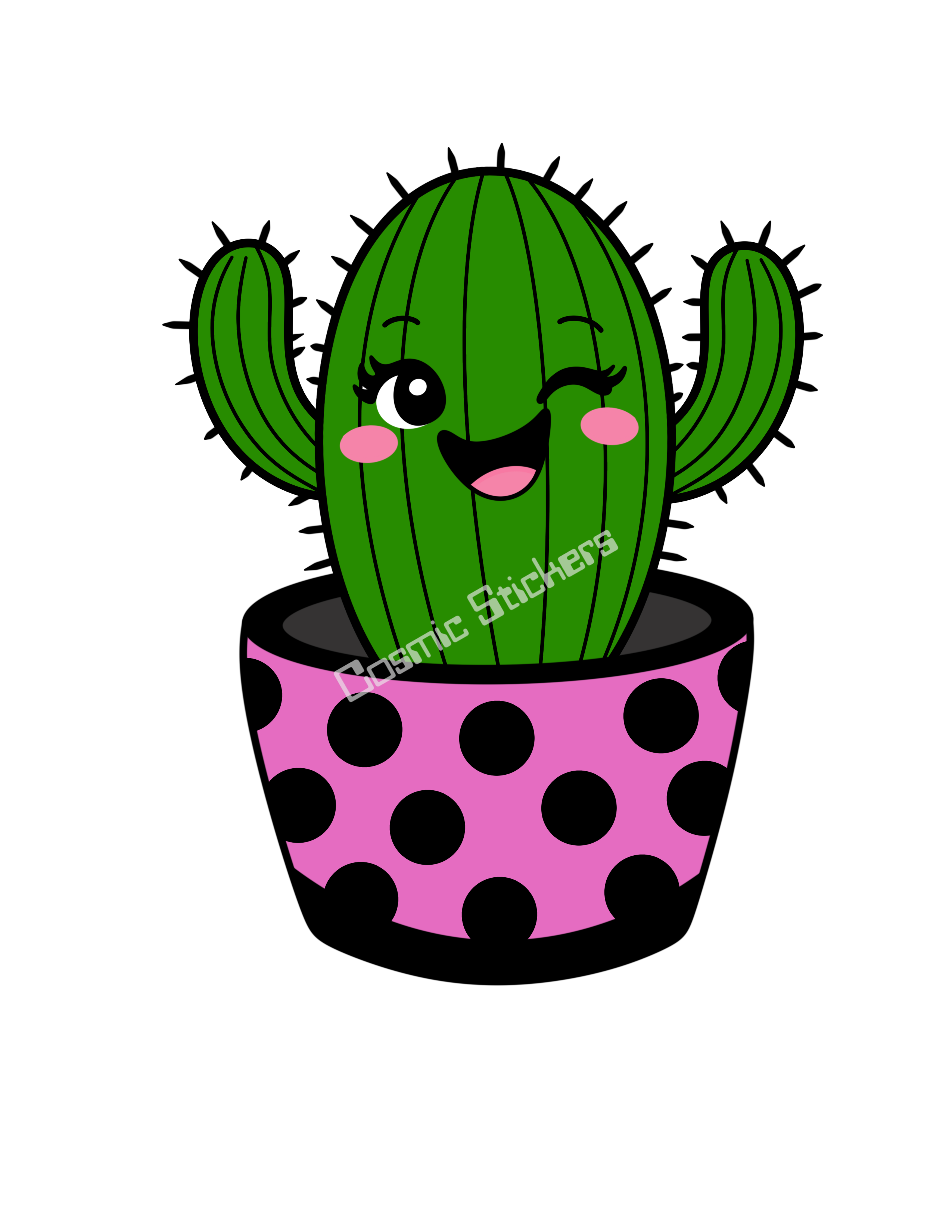 Cosmic Stickers - Pink Cactus