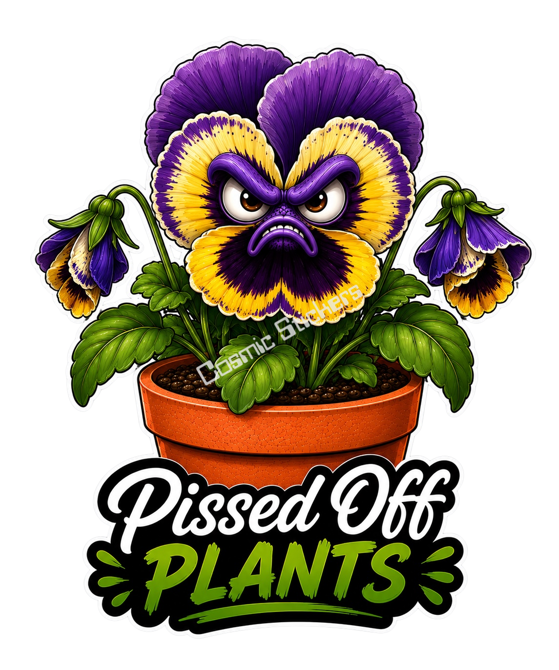 Pissed Off Plants – Moody Blooms Vinyl Sticker