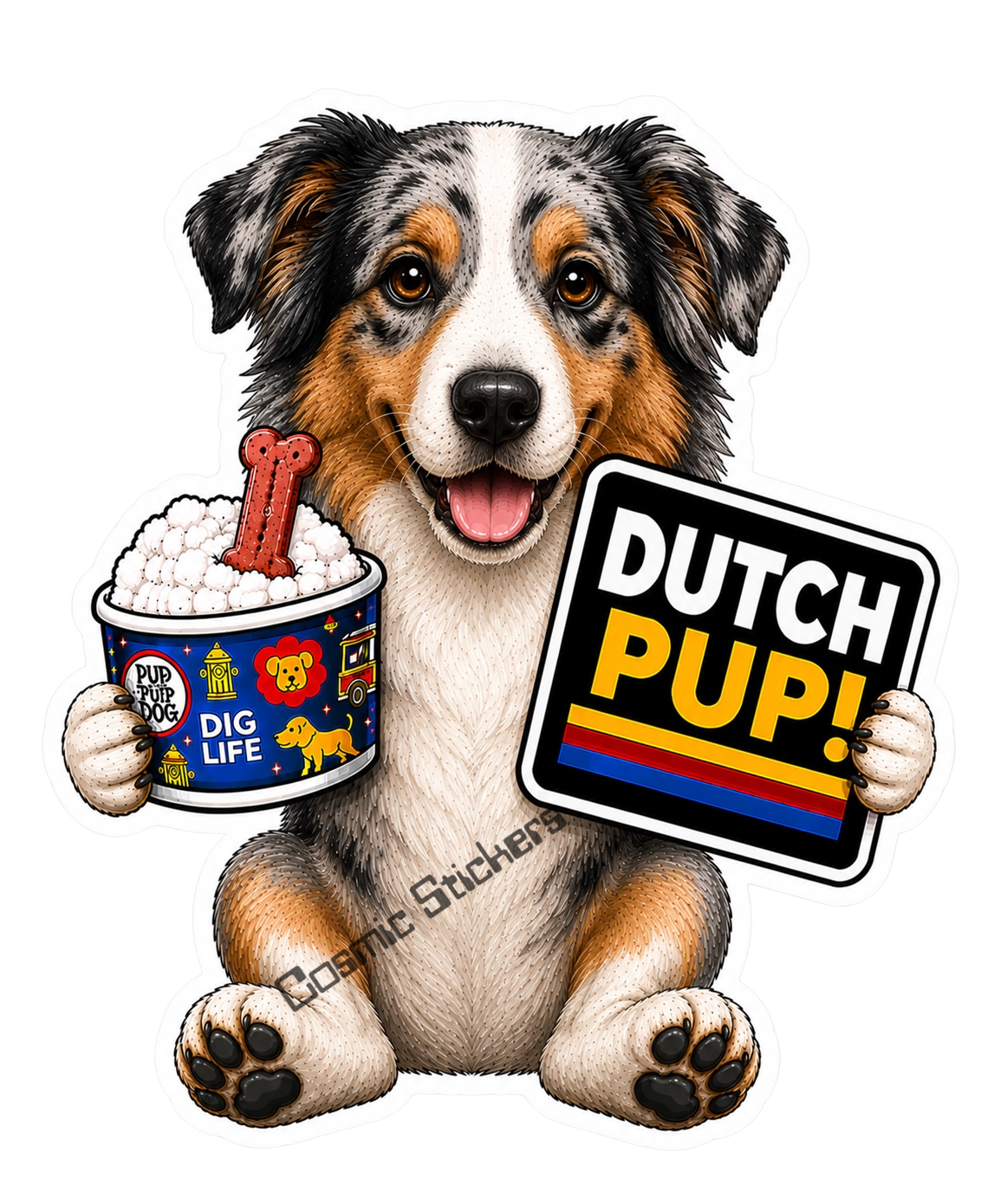 Fan-Made Dutch Pups! - Australian Shepherd Vinyl Sticker