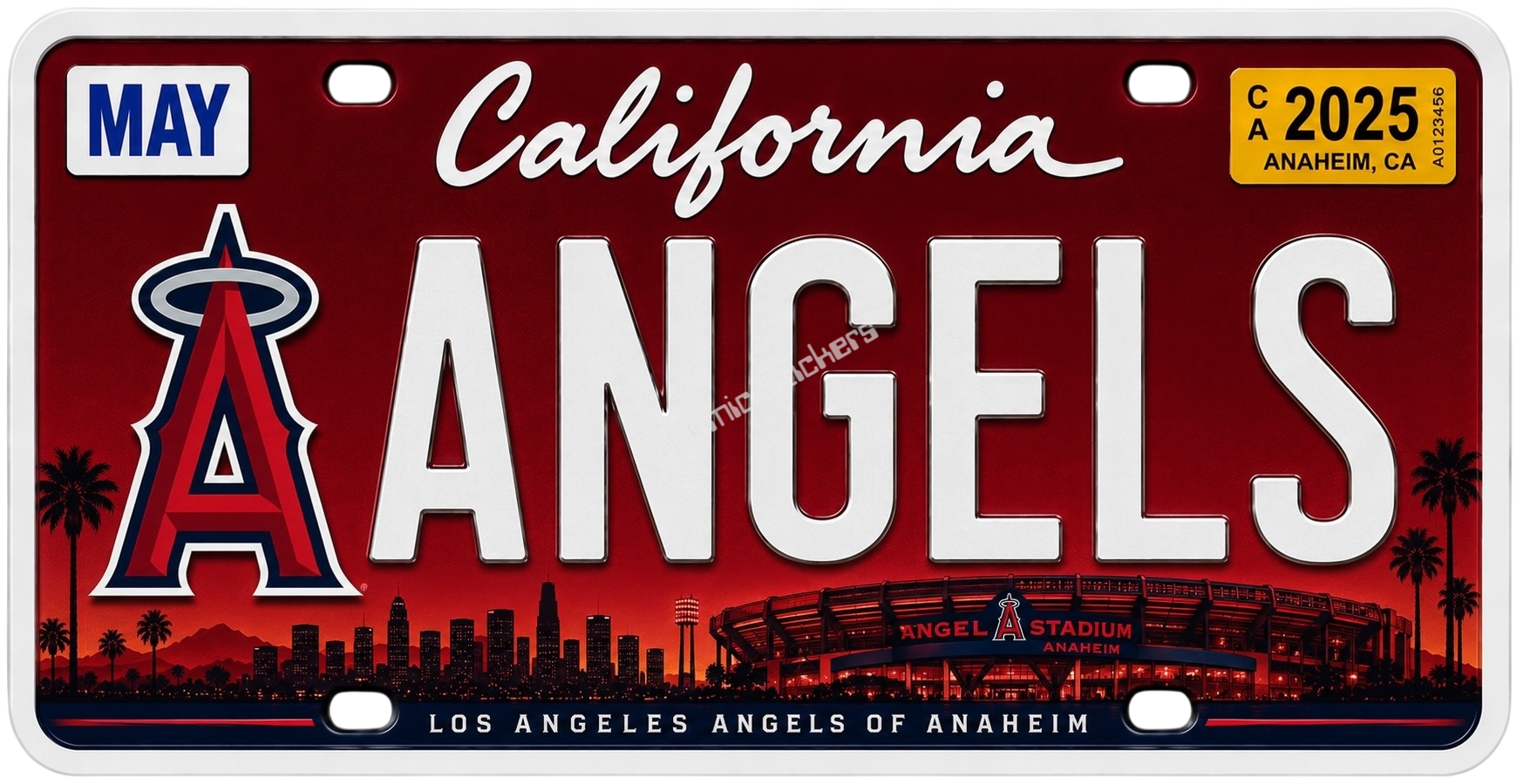 Sports Team License Plate Frame Sticker - Angels premium die-cut vinyl sticker by Cosmic Stickers