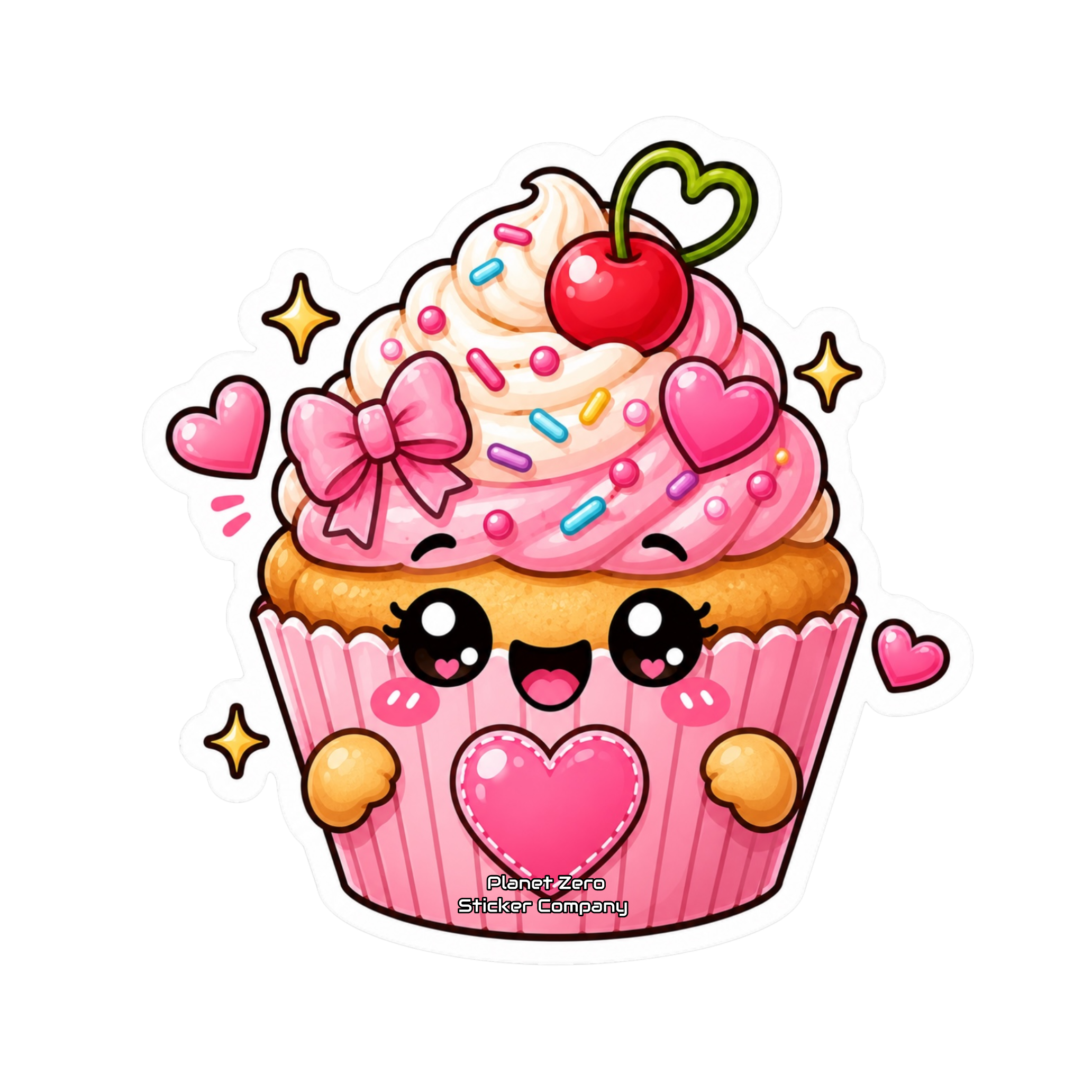 Kawaii Critters •Cupcake Love• premium die-cut vinyl sticker by Cosmic Stickers