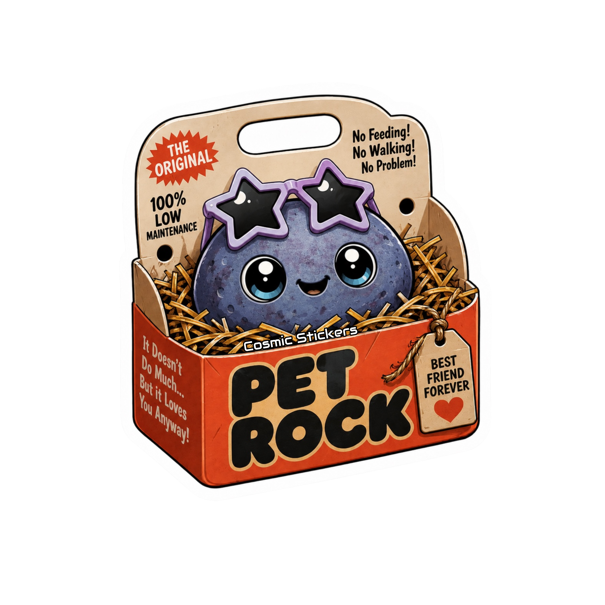 Pet Rock Sticker Collection •Blueberry• premium die-cut vinyl sticker by Cosmic Stickers