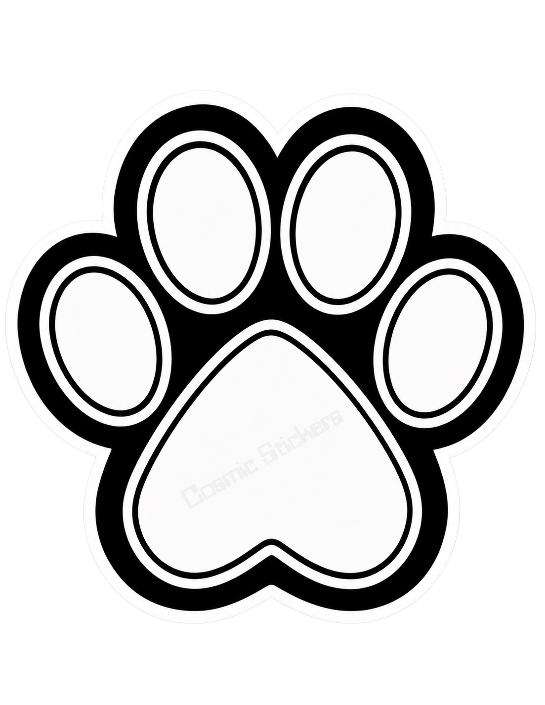 Cat Paw Print - White & Black