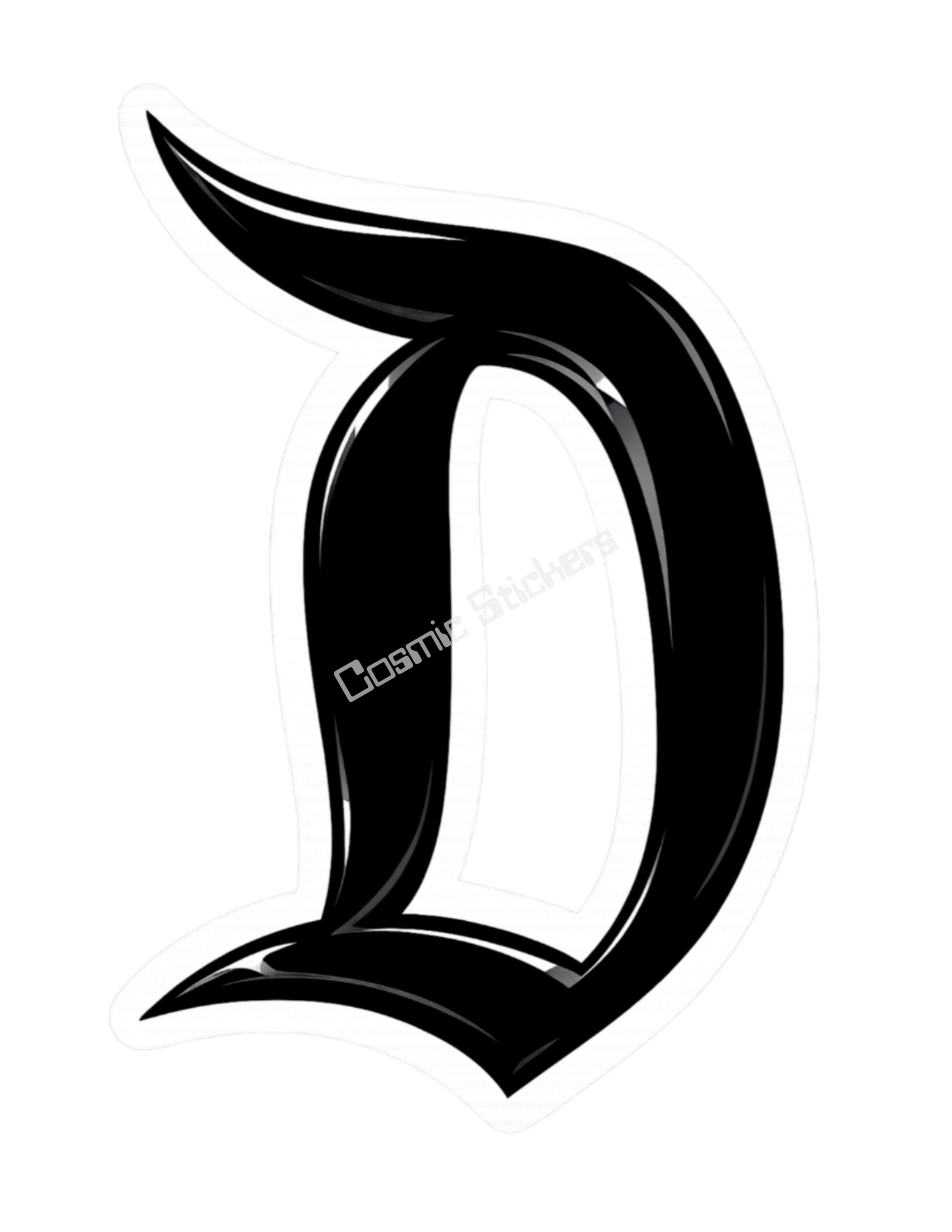 “D” Land Theme Park - Black premium die-cut vinyl sticker by Cosmic Stickers