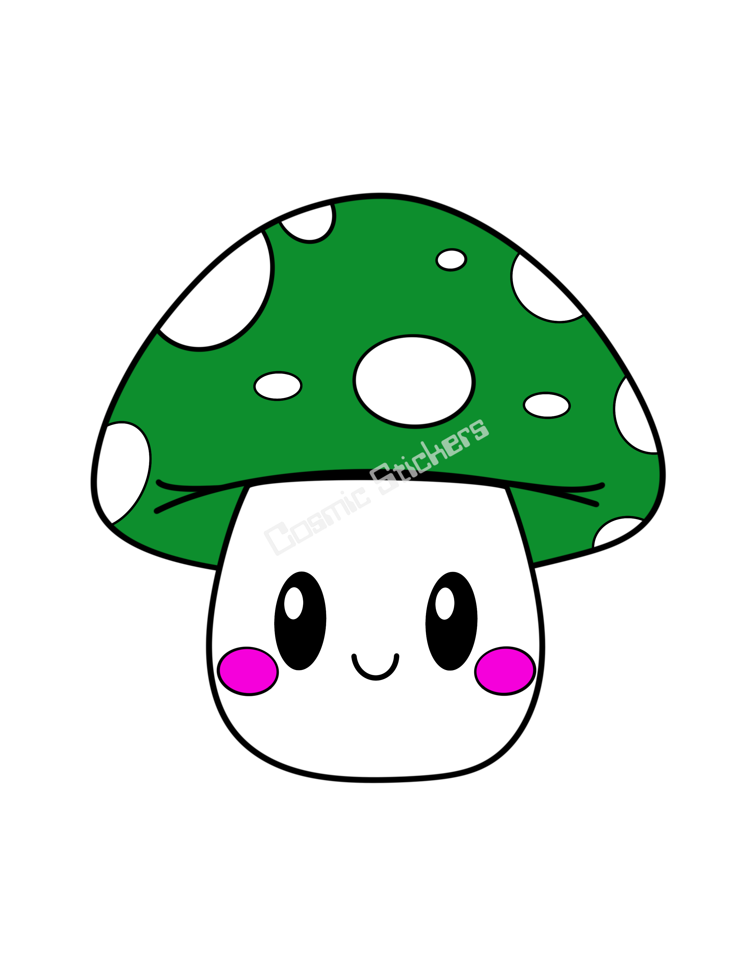 Cosmic Stickers - Green Mushroom