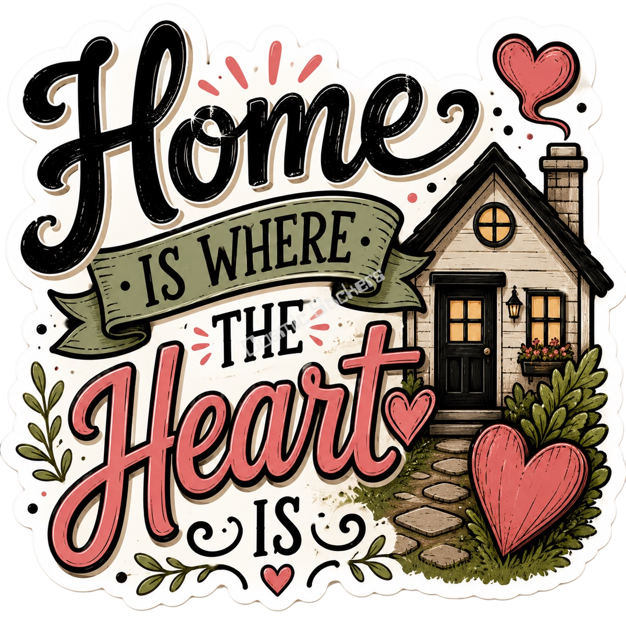 Cosmic Stickers - Home Is Where The Heart Is premium die-cut vinyl sticker by Cosmic Stickers