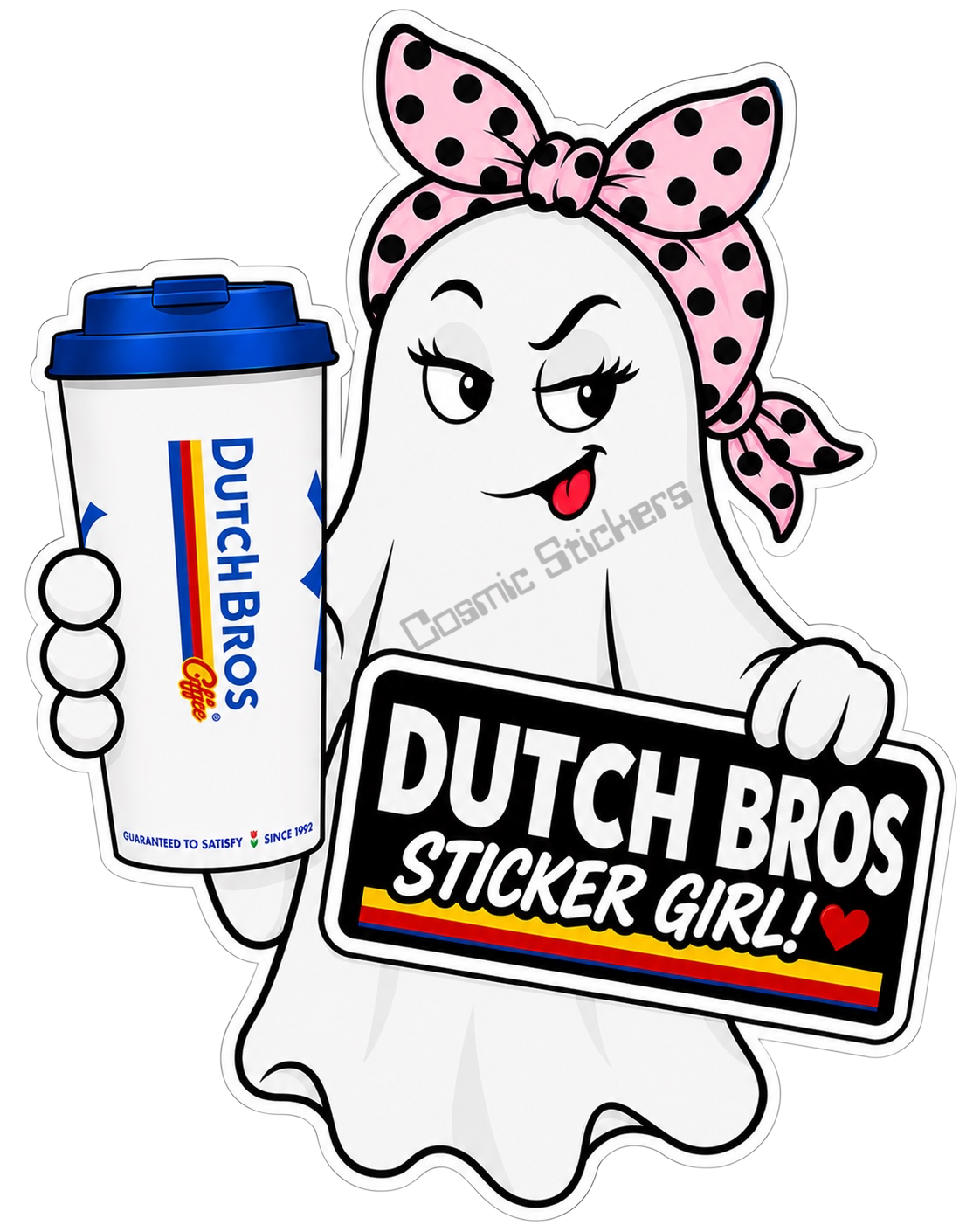 Fan-Made Boo Crew – Caffeine Apparition | Dutch Bros Inspired Vinyl Sticker