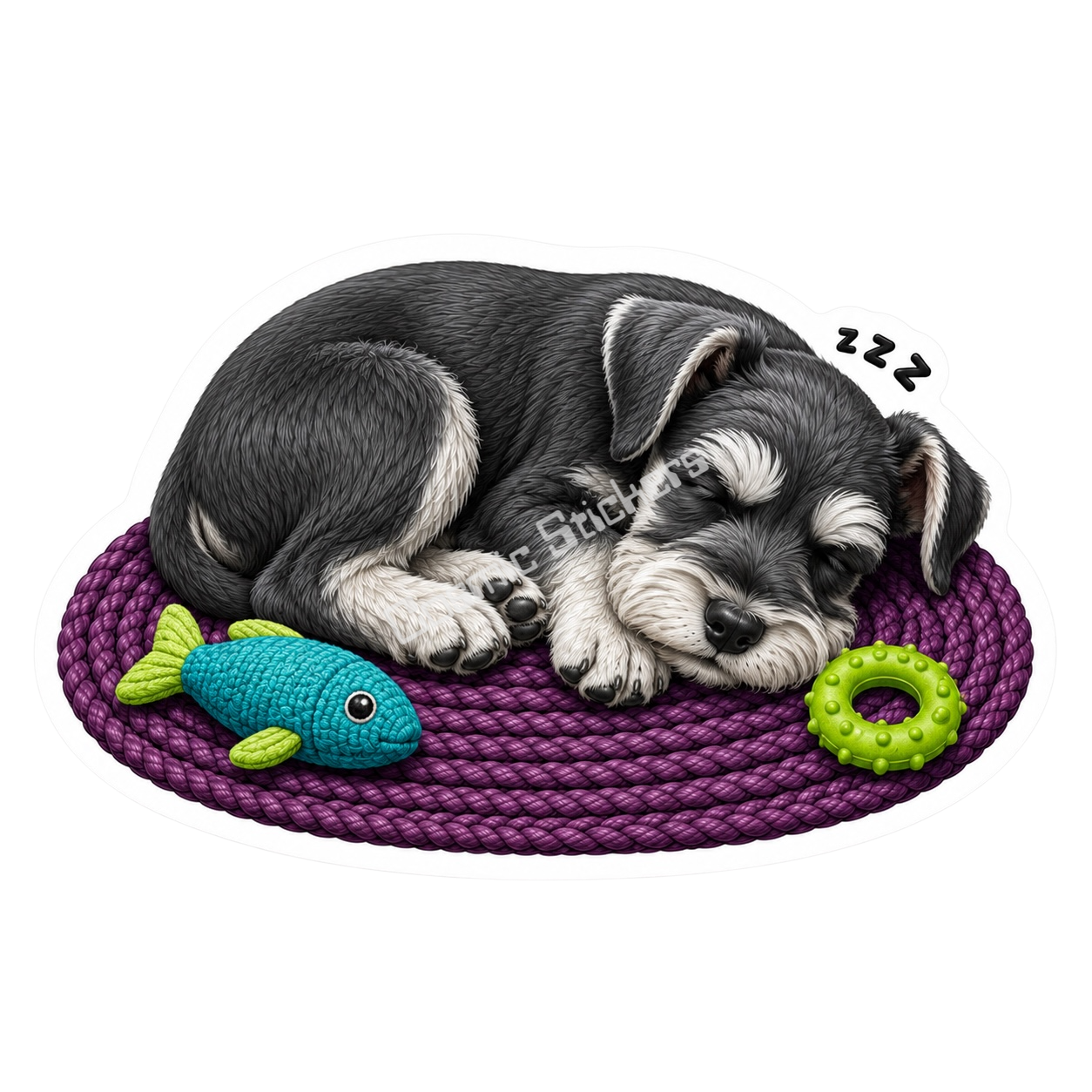 Paws & Dreams - Miniature Schnauzer premium die-cut vinyl sticker by Cosmic Stickers