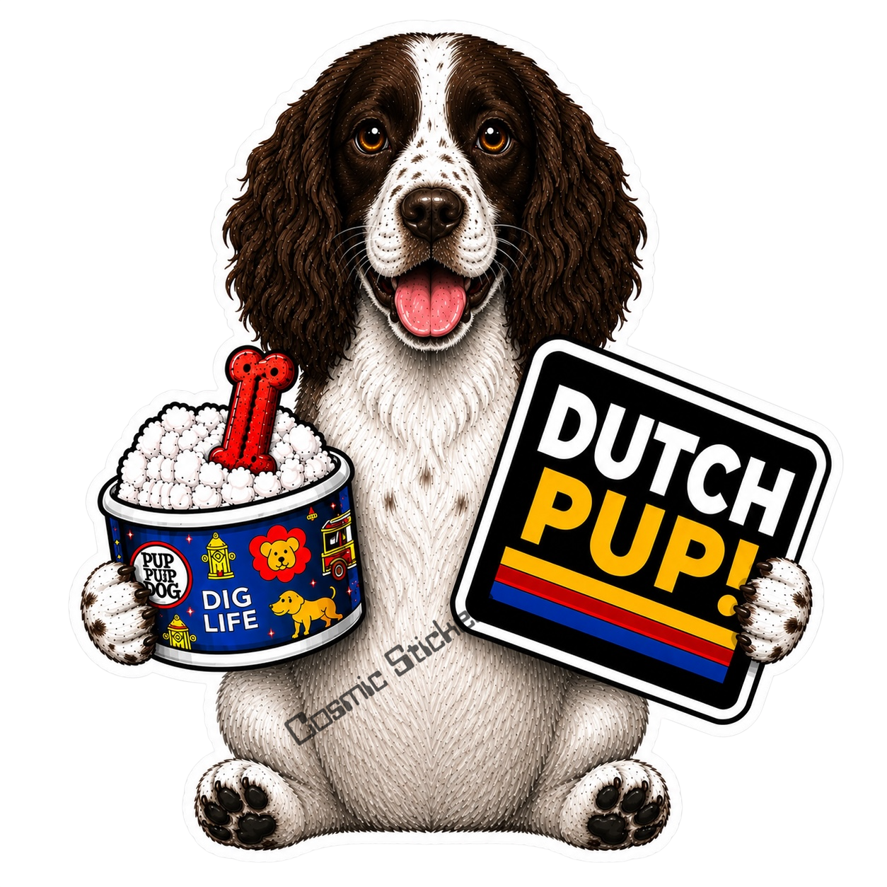 Fan-Made Dutch Pups! - English Springer Spaniel Vinyl Sticker