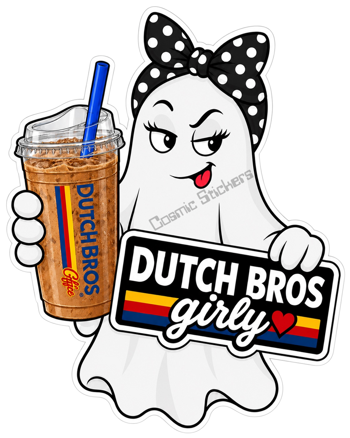 Fan-Made Boo Crew – Moonlit Coffee Run | Dutch Bros Inspired Vinyl Sticker