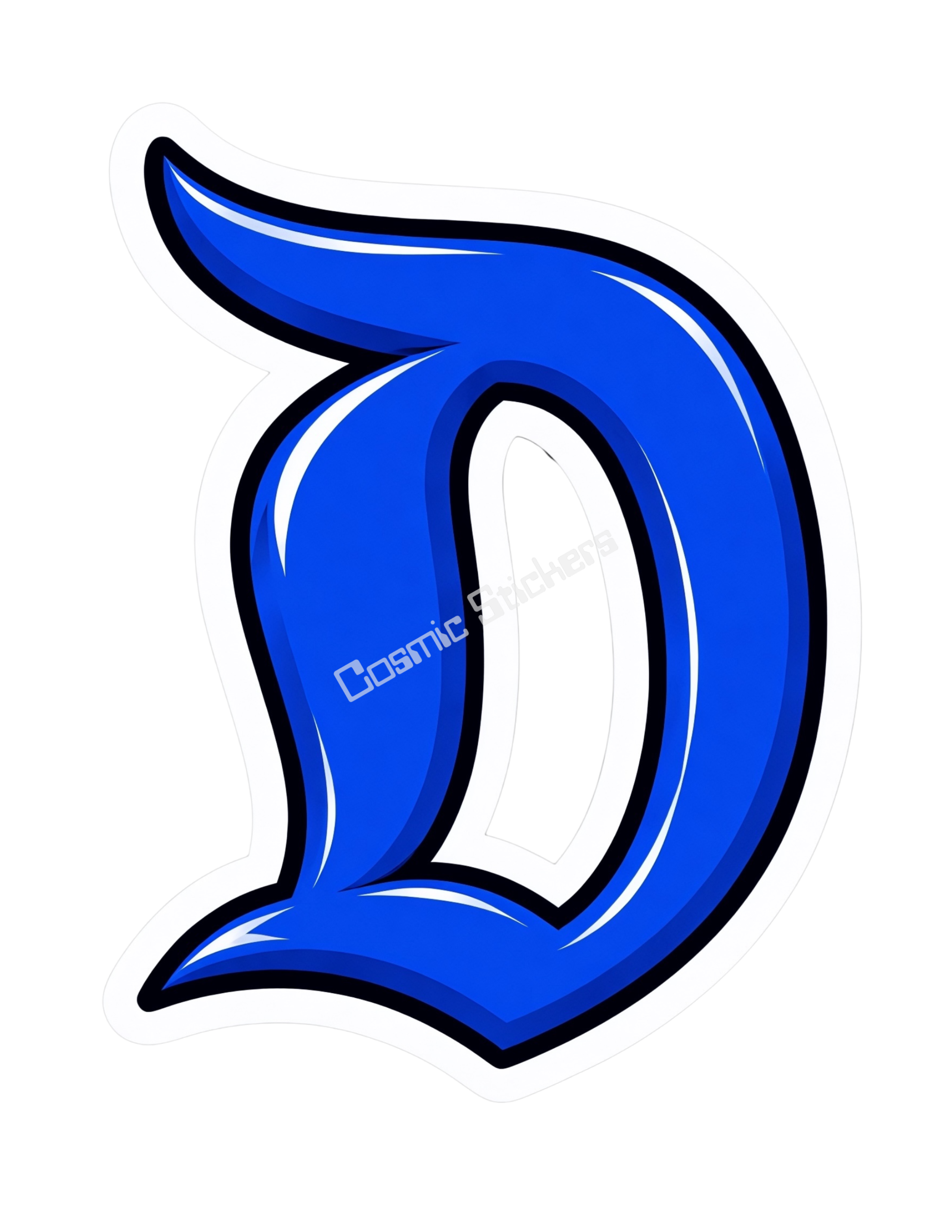 “D” Land Theme Park - Dark Blue premium die-cut vinyl sticker by Cosmic Stickers
