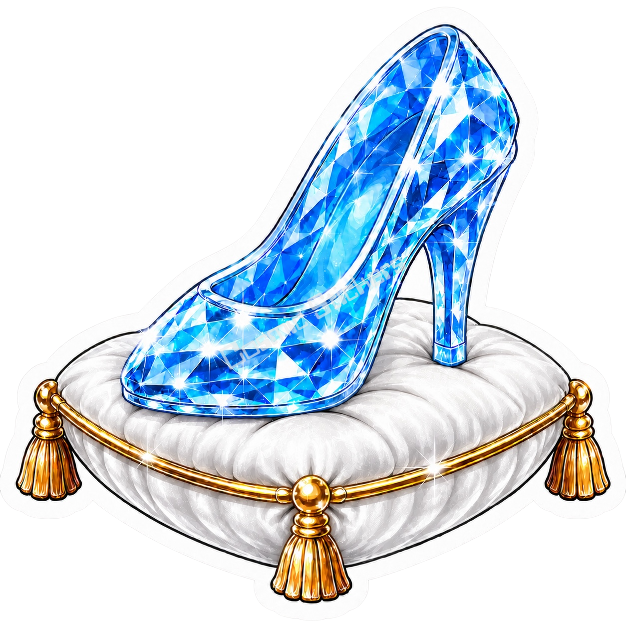 Glass Slipper Collection - White Pillow premium die-cut vinyl sticker by Cosmic Stickers