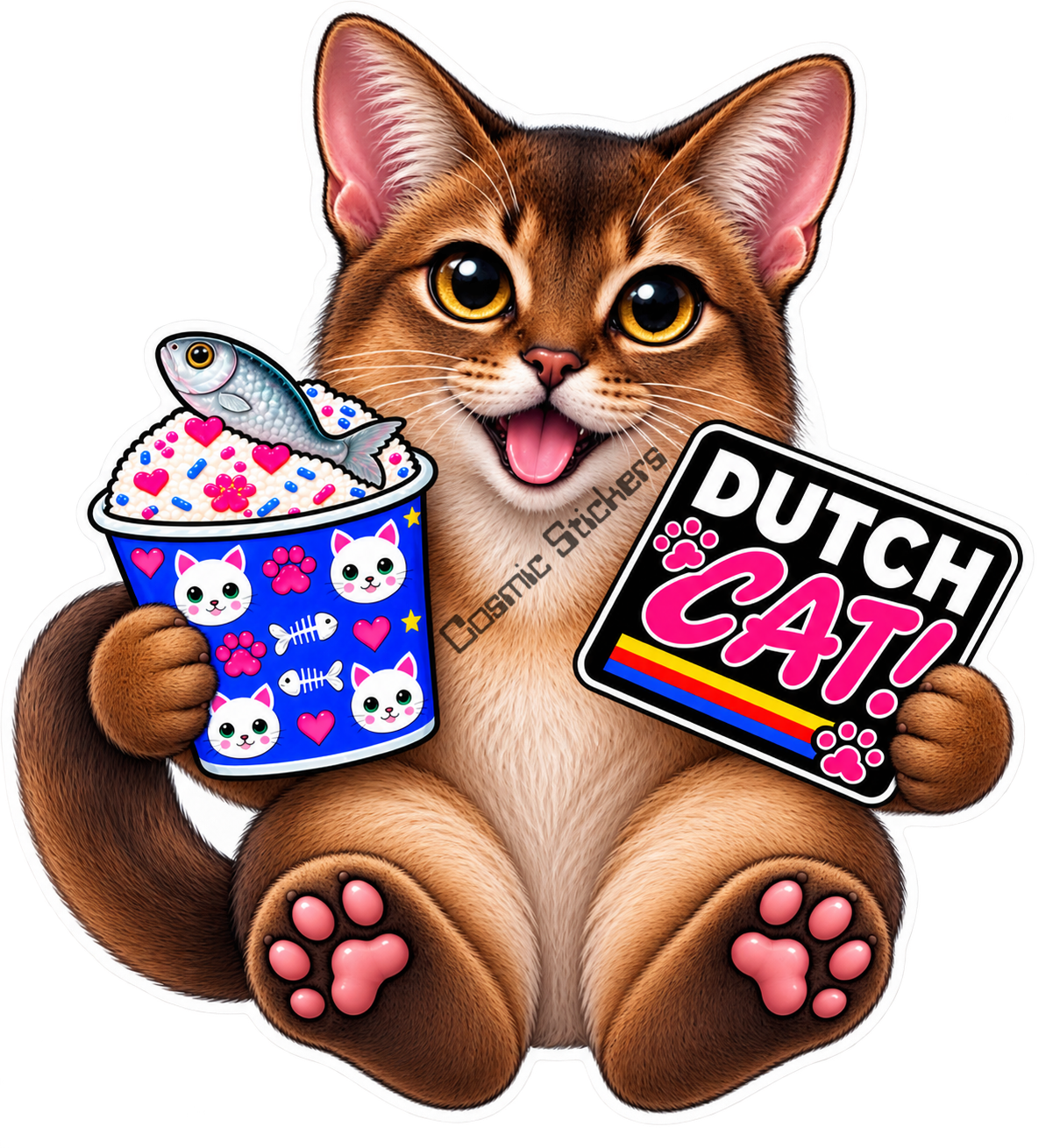 Fan-Made Dutch Cat - Abyssinian Vinyl Sticker