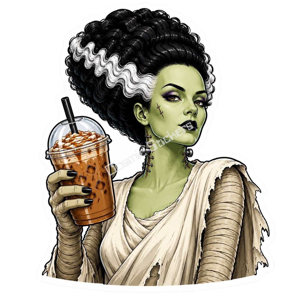 The Bride of Frankenstein With Iced Coffee