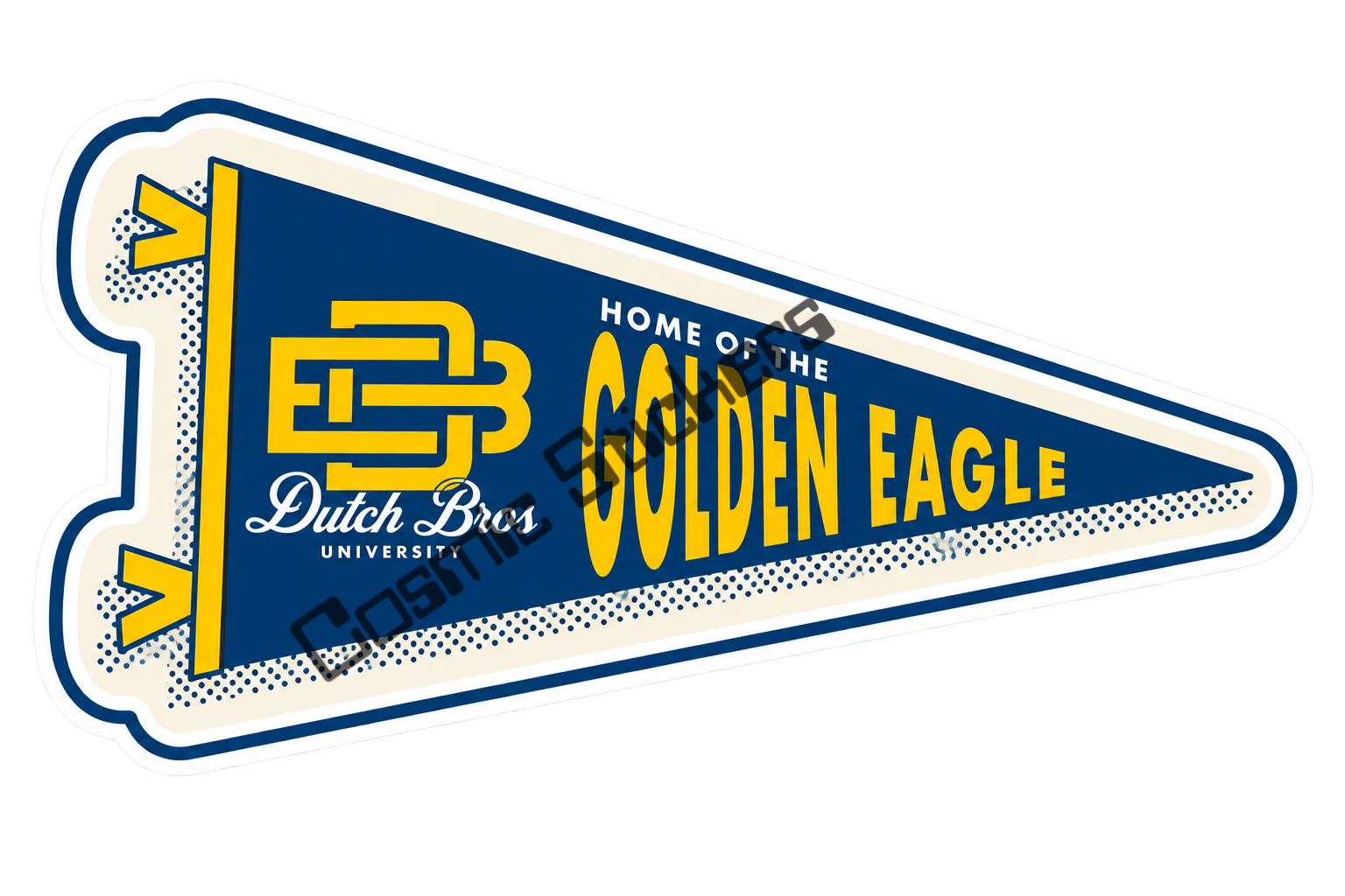 Fan-Made Dutch Bros University Golden Eagle Pennant Sticker