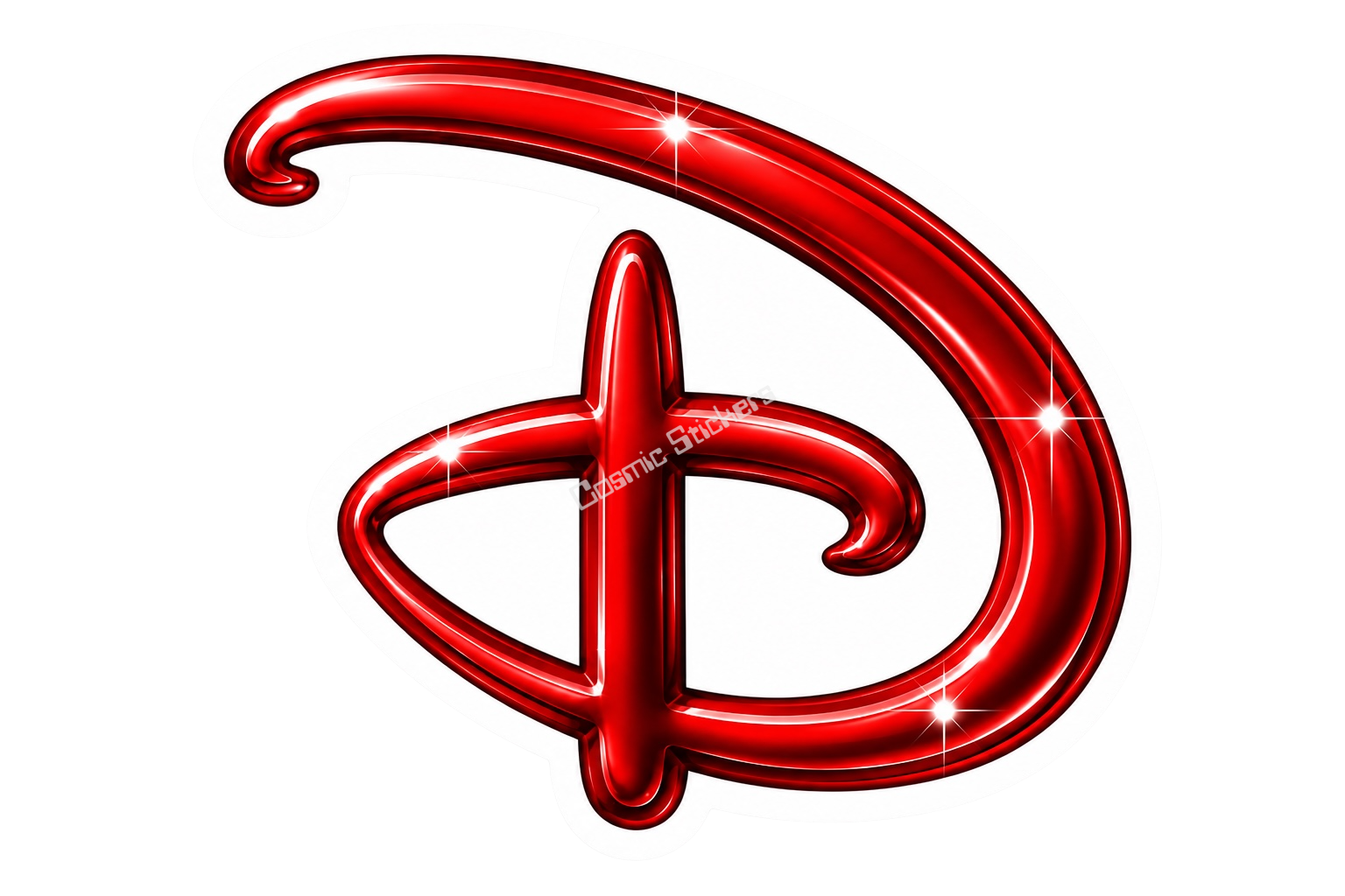 “D” Land Theme Park - Red Glossy premium die-cut vinyl sticker by Cosmic Stickers