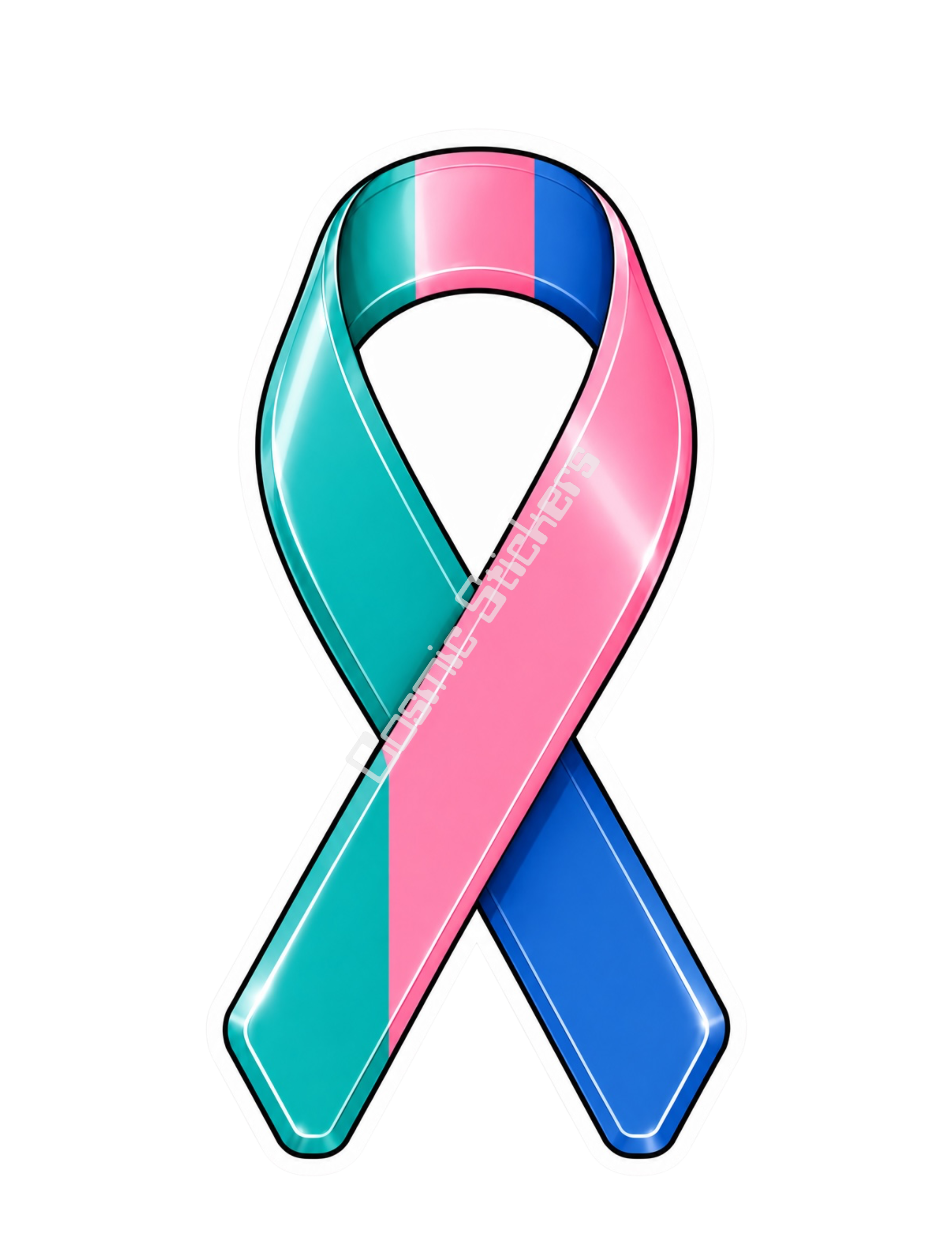 Awareness Ribbon Stickers - Thyroid Cancer