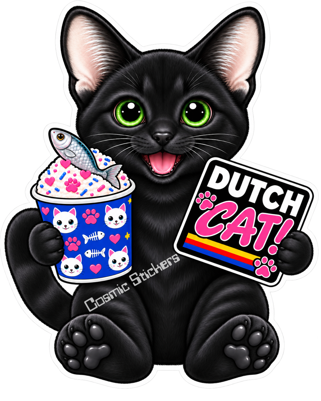 Fan-Made Dutch Cat - Black Cat Vinyl Sticker
