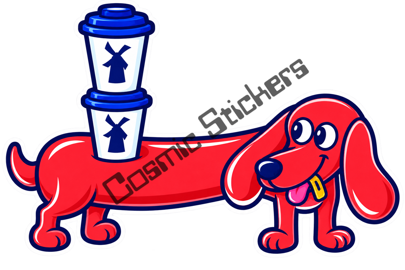 Fan-Made Dutch Bros Coffee Run Dachshund Sticker