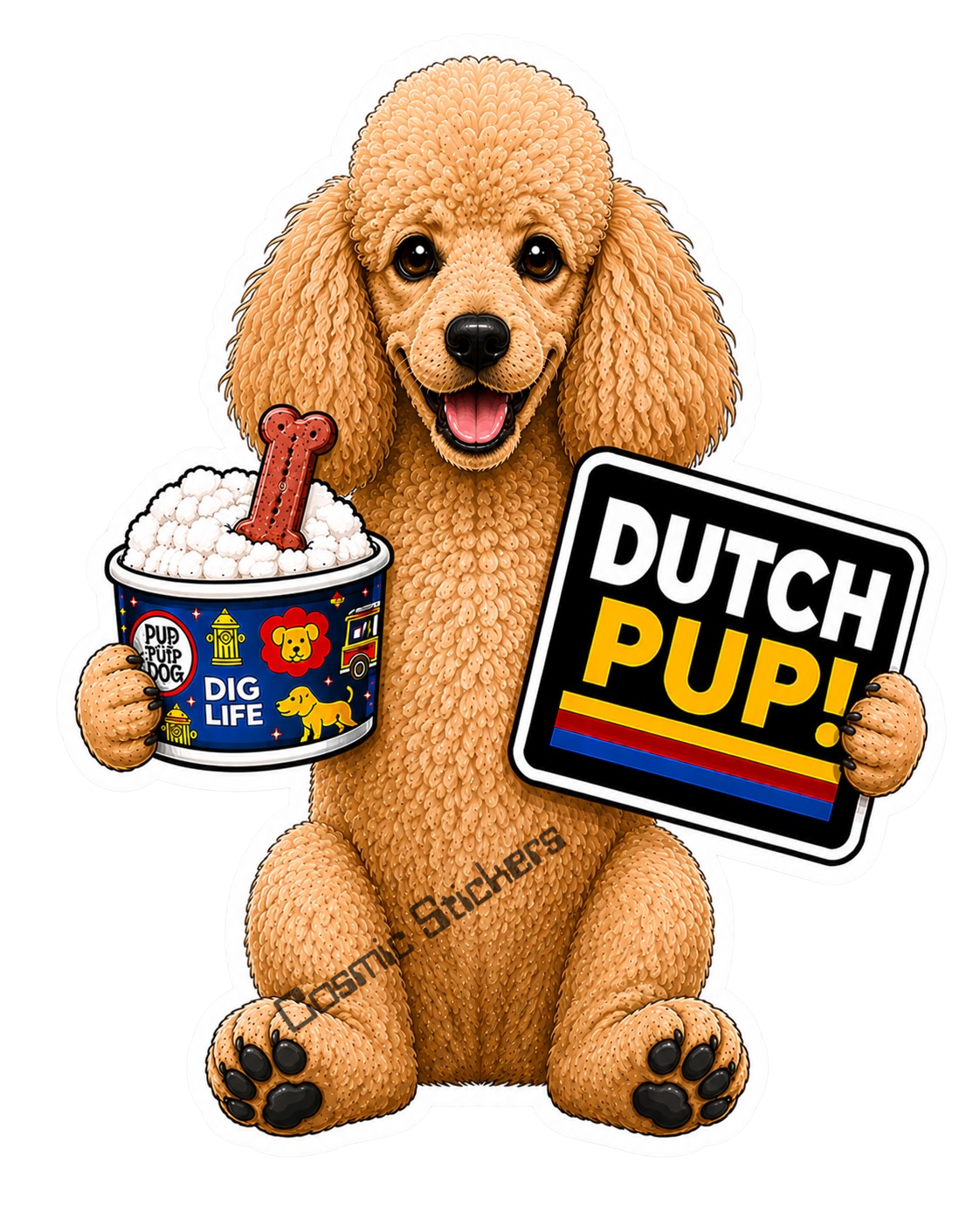 Fan-Made Dutch Pups! - Poodle Vinyl Sticker