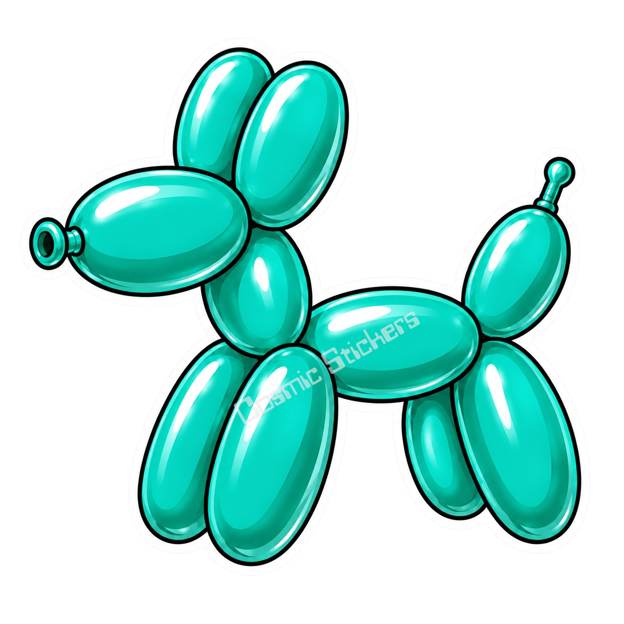 Balloon Animal Stickers - Teal