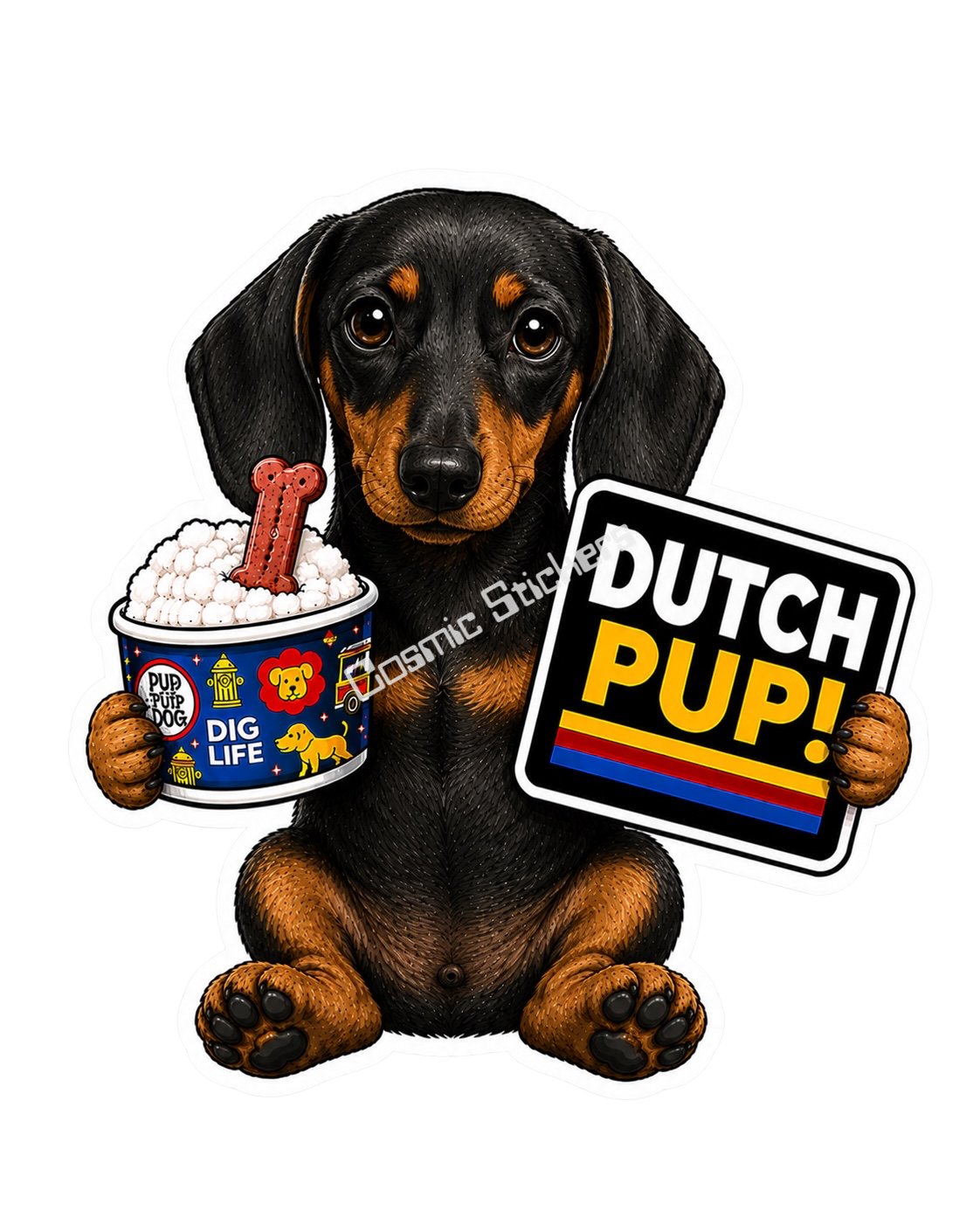 Fan-Made Dutch Pups! - Dachshund Vinyl Sticker