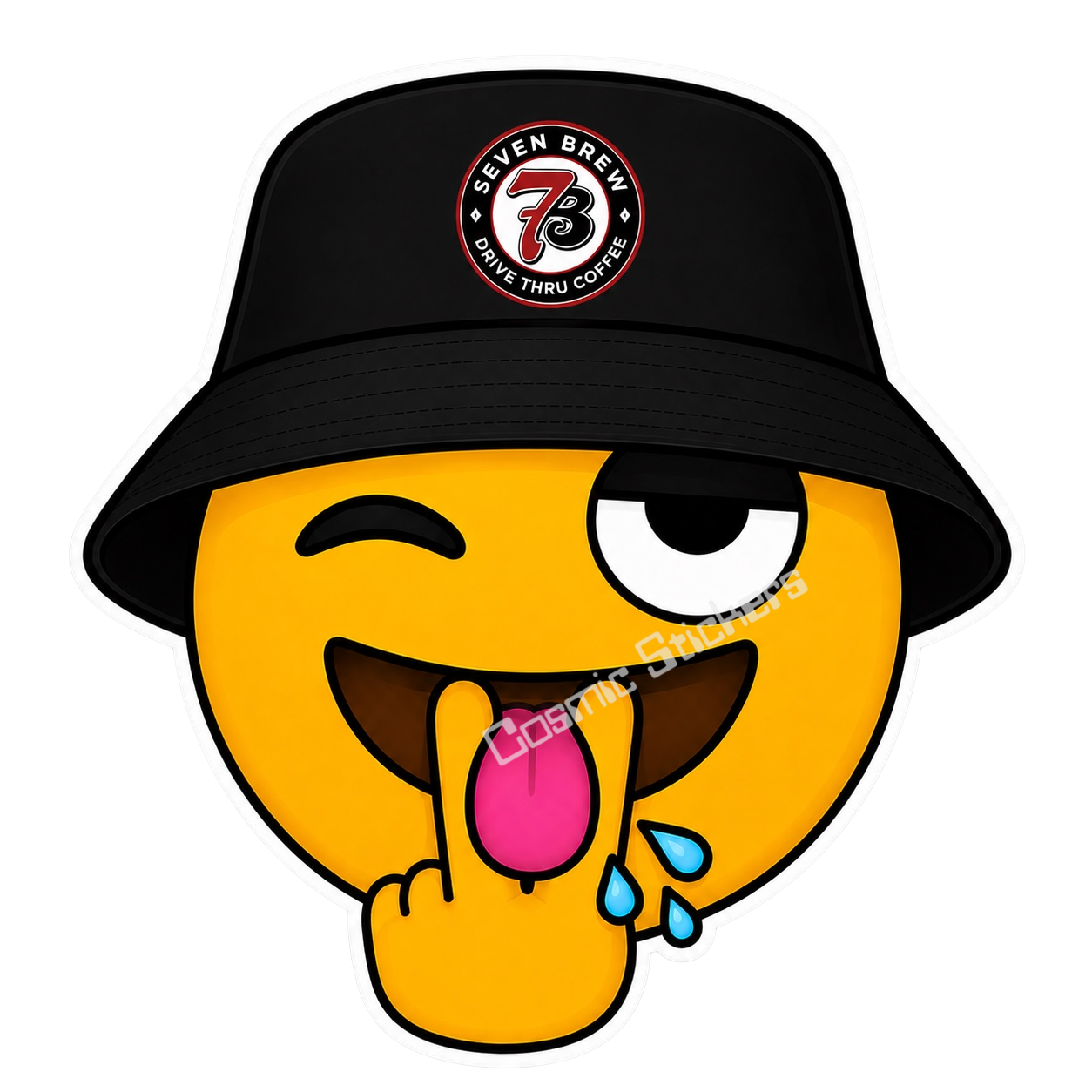 7 Brew - Emoji w/ Tongue
