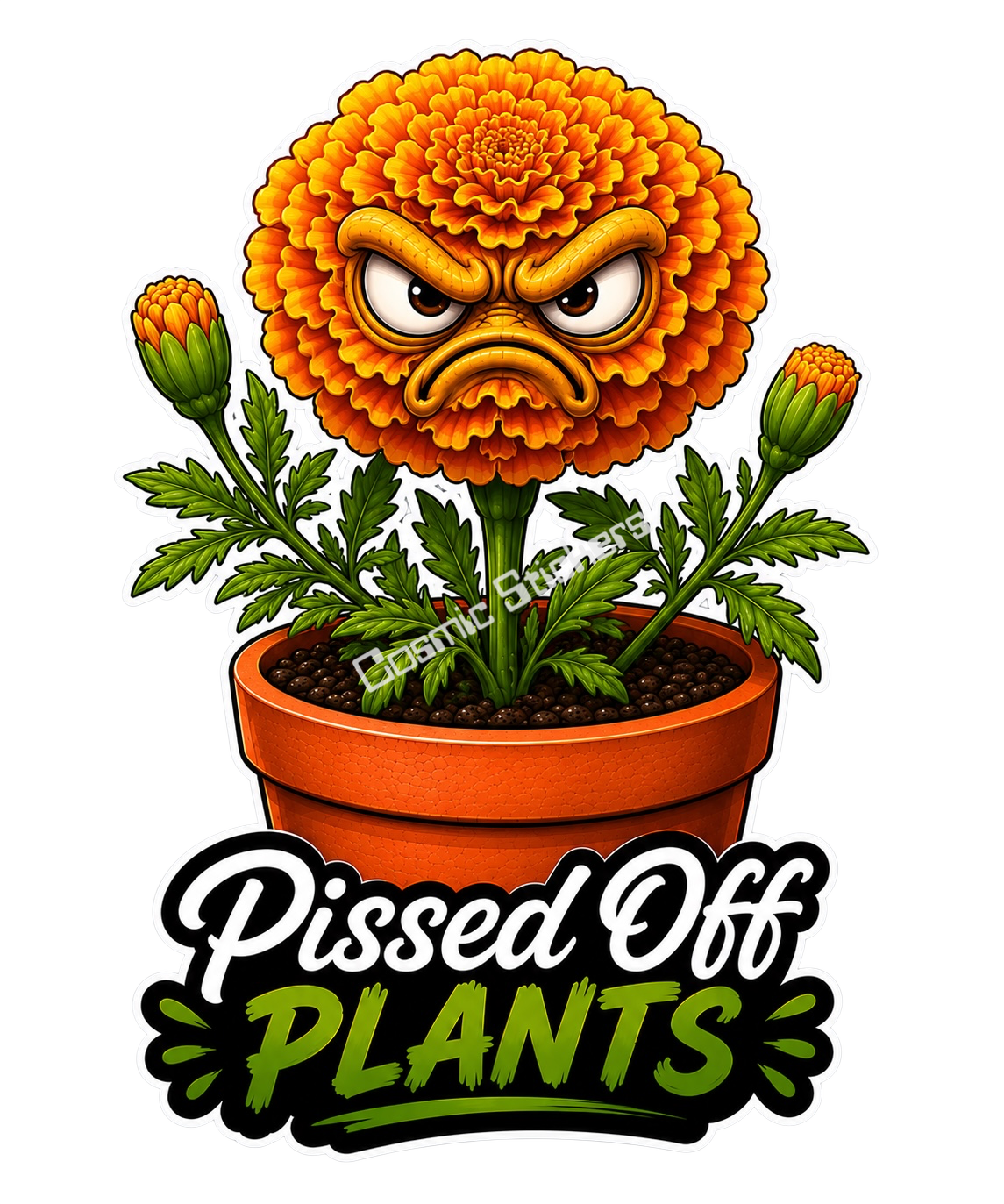 Pissed Off Plants – Botanical Breakdown Vinyl Sticker