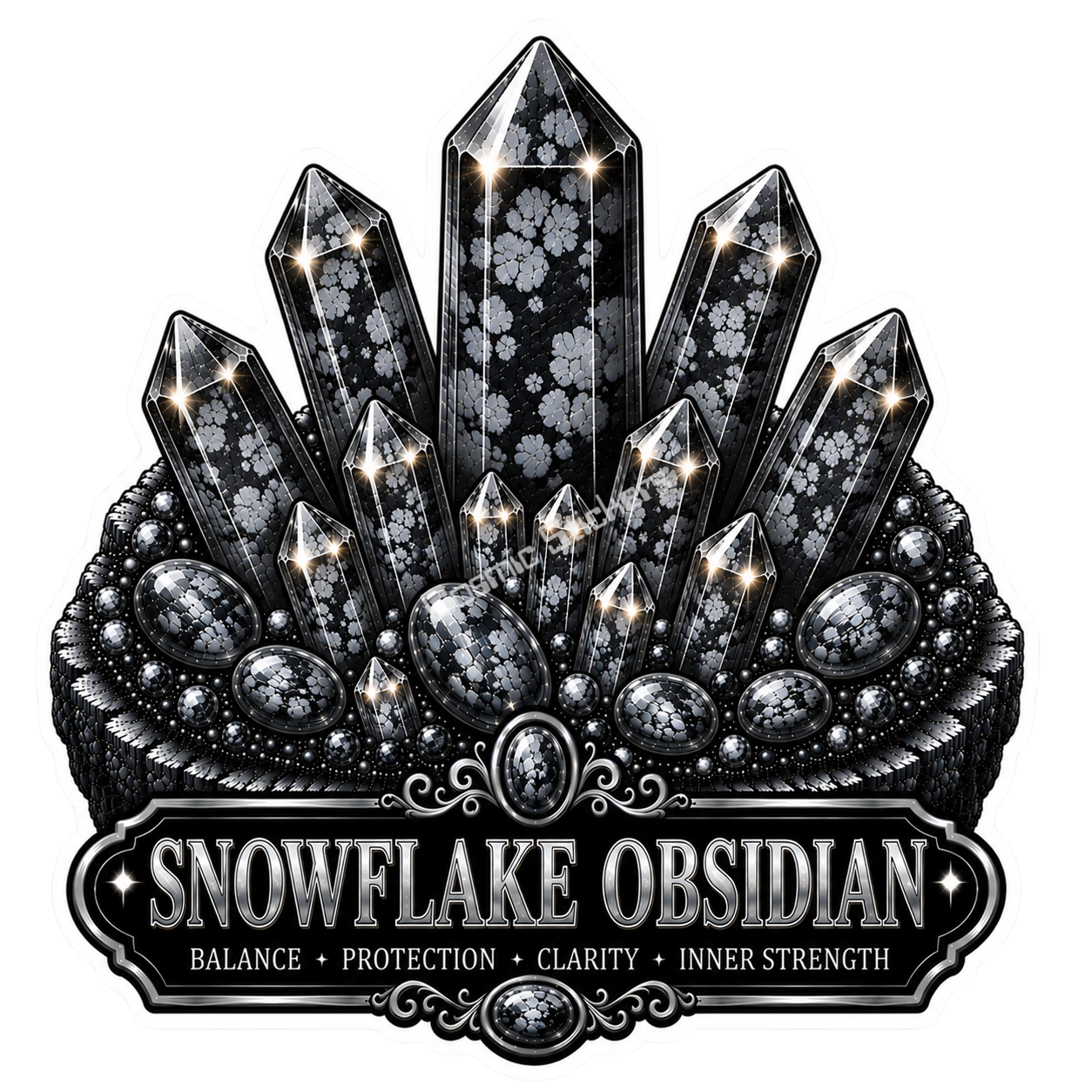 Crystal Meanings Collection - Snowflake Obsidian