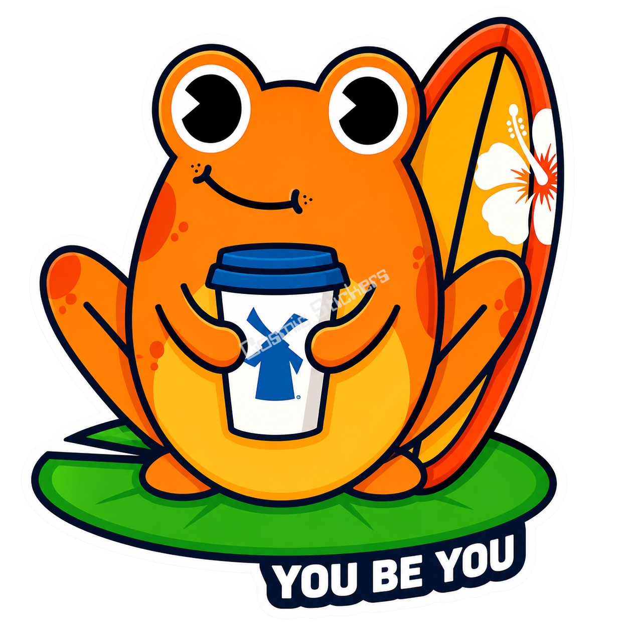 Dutch Coffee Frogs - Orange Frog W/ Surfboard
