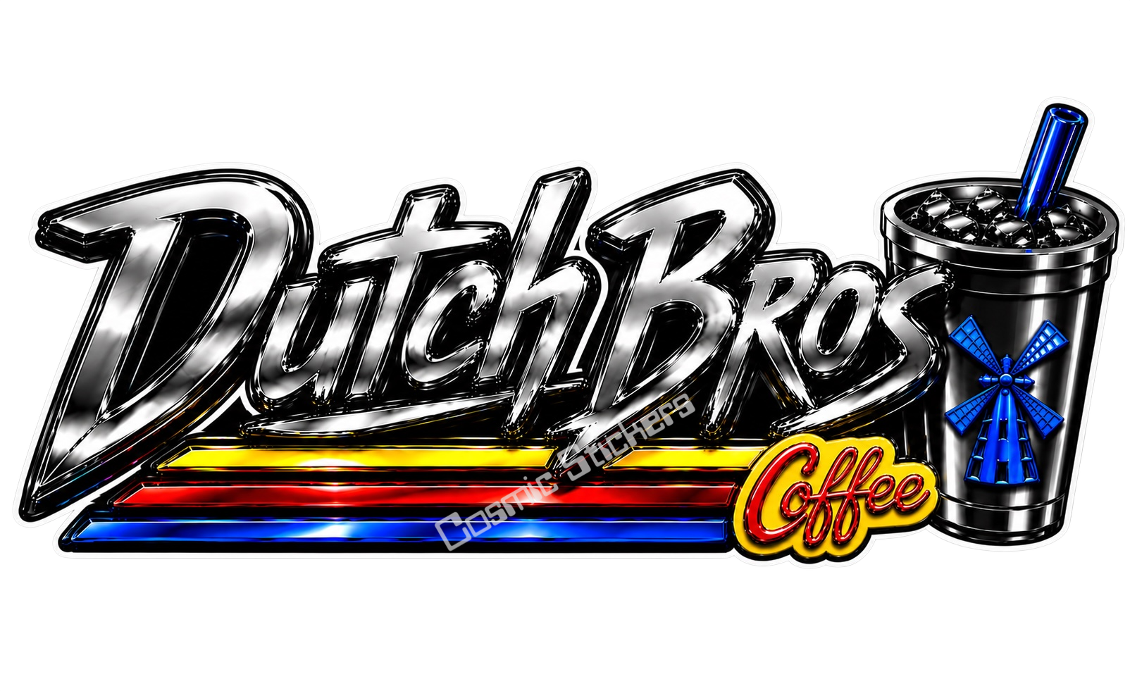 Fan-Made Dutch Bros Chrome Edition | Sticker – Signature Edition Vinyl Sticker
