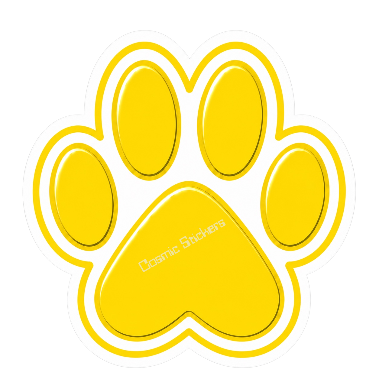 Dog Paw Print - Yellow