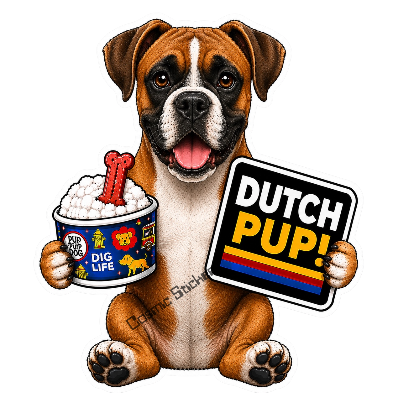 Fan-Made Dutch Pups! - Boxer Vinyl Sticker
