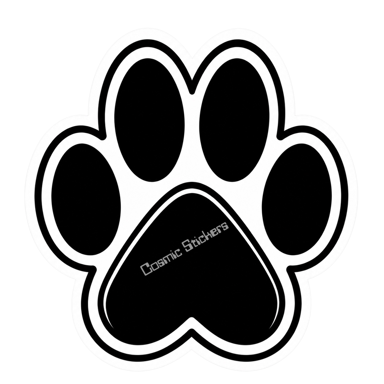 Dog Paw Print - Black & White