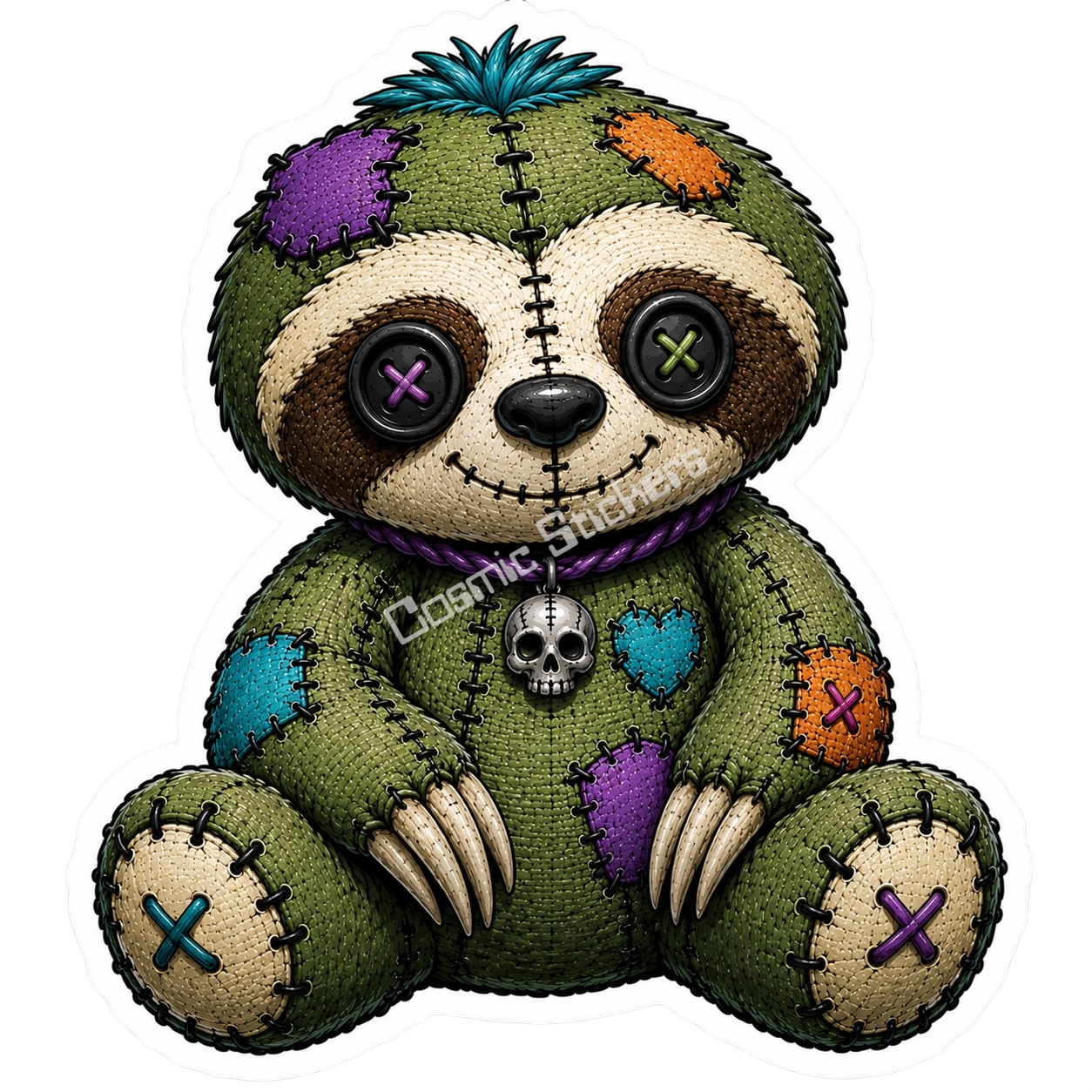Adorable & Disturbed - Animal Collection - Sloth premium die-cut vinyl sticker by Cosmic Stickers