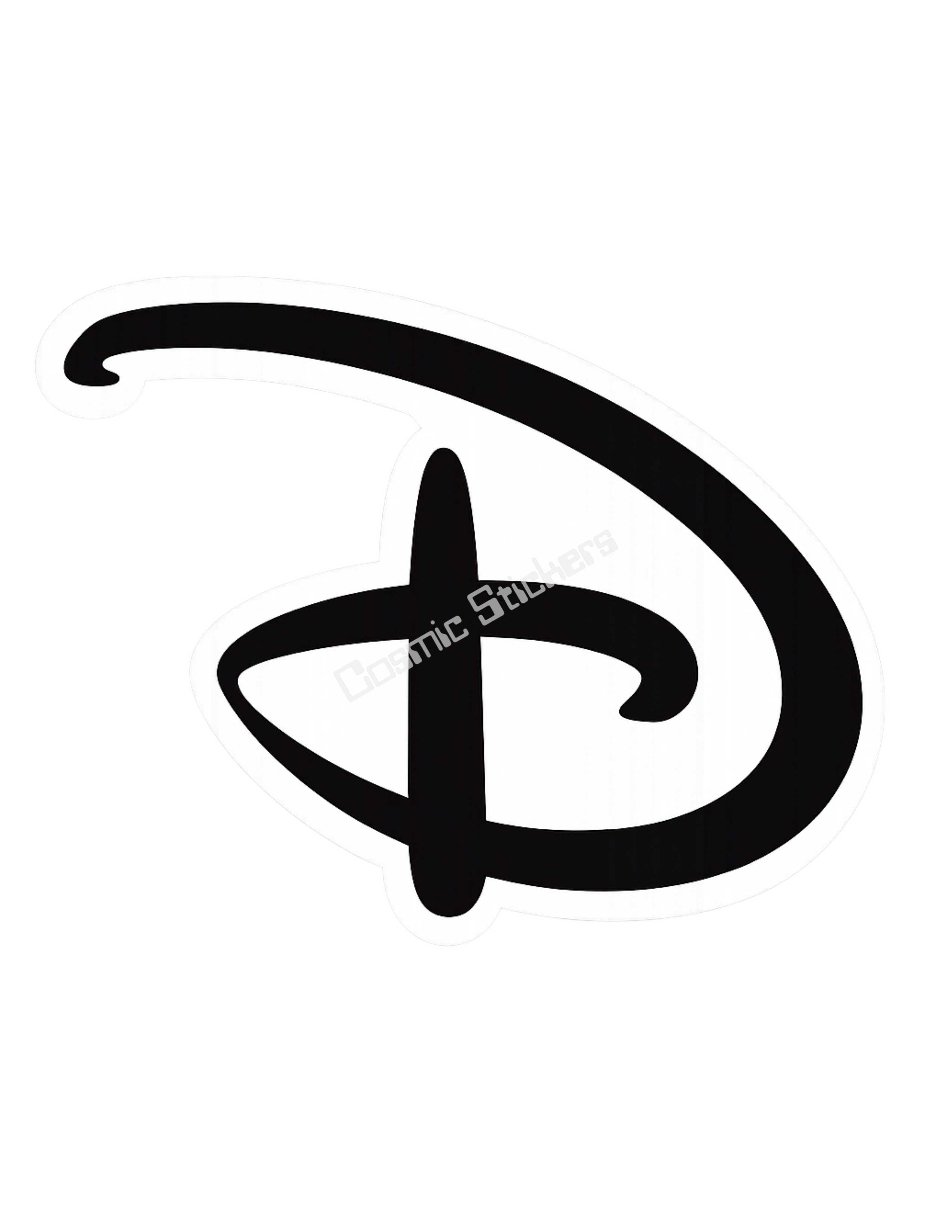“D” Land Theme Park - Thin Black premium die-cut vinyl sticker by Cosmic Stickers