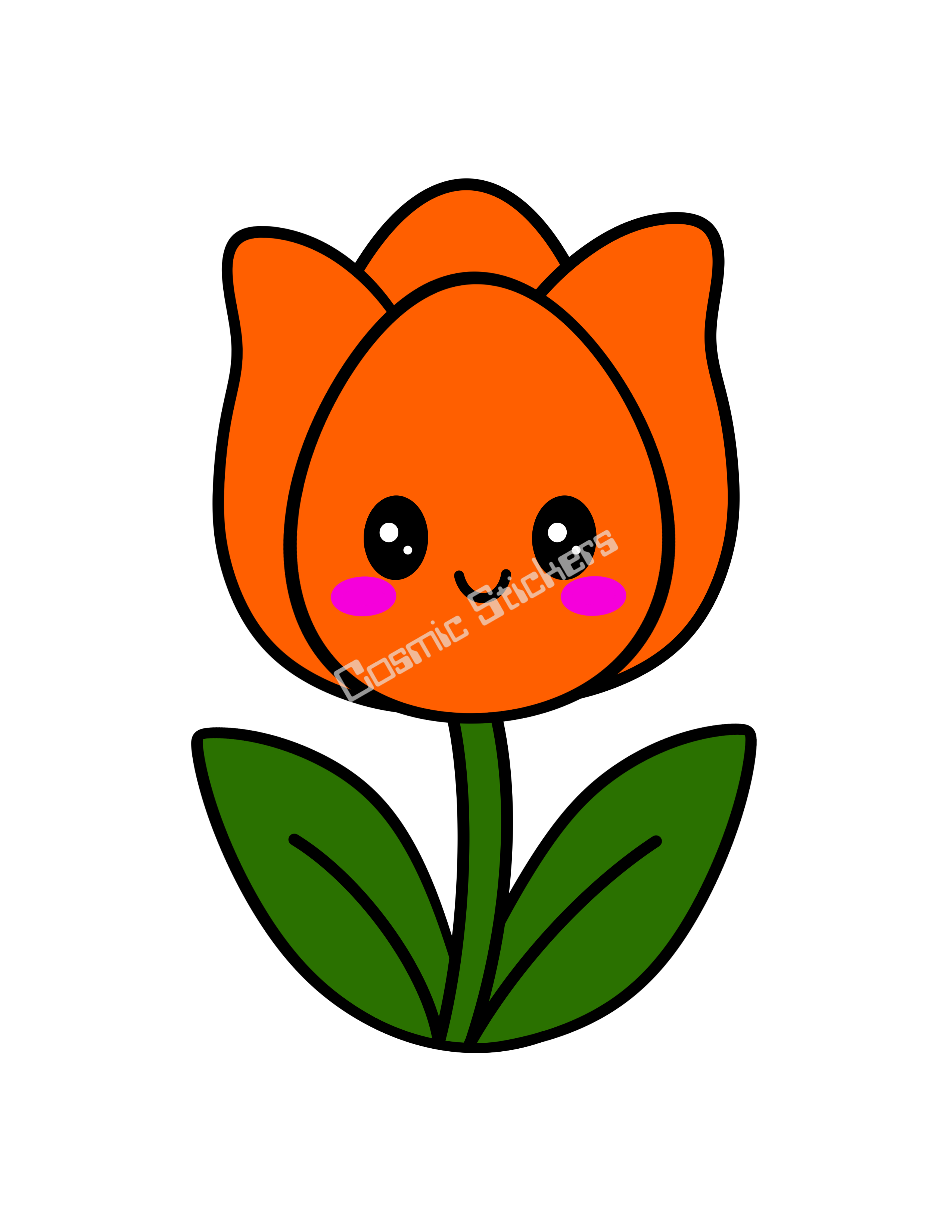 Cosmic Stickers- Orange Tulip