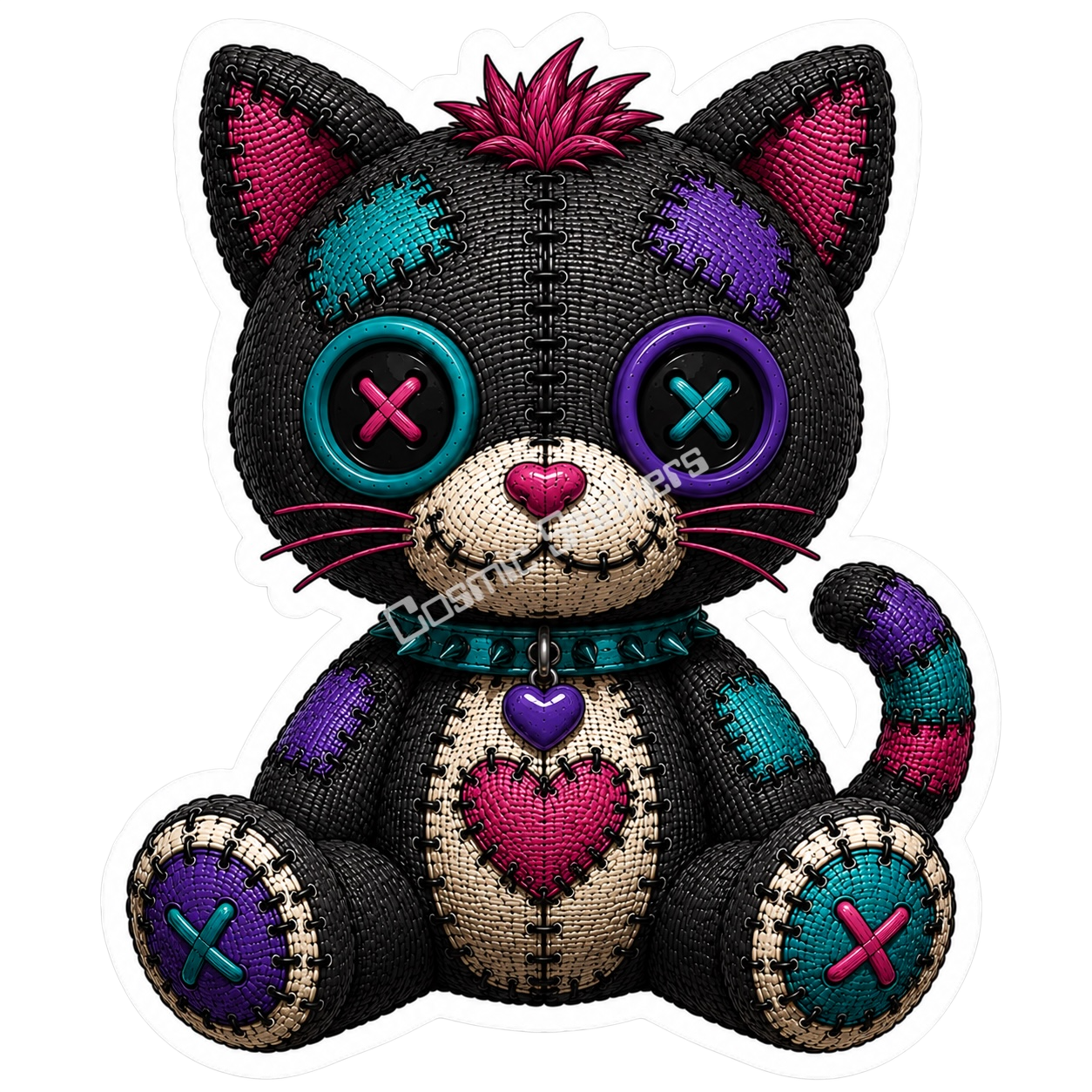 Adorable & Disturbed - Animal Collection - Cat premium die-cut vinyl sticker by Cosmic Stickers