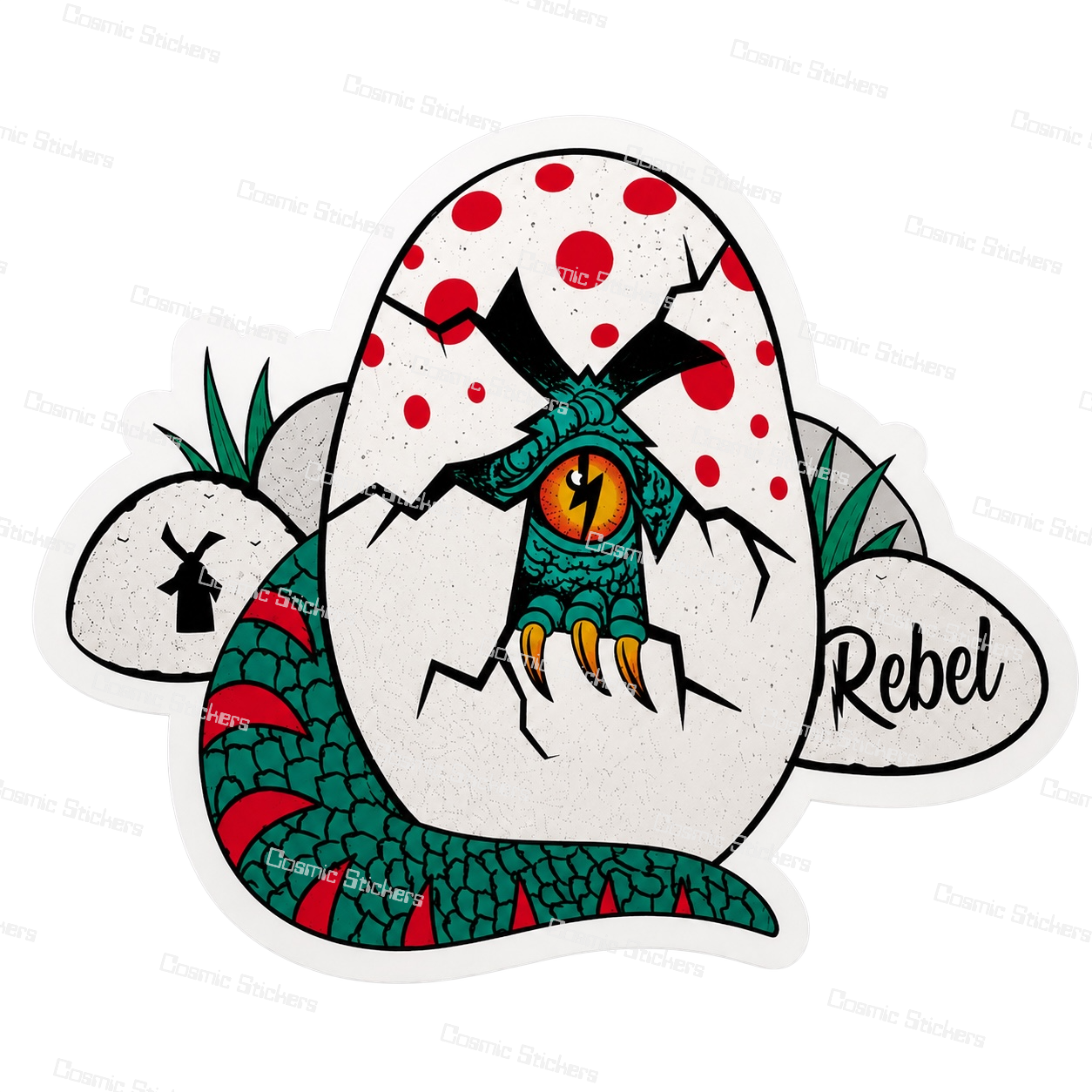 Rebel Dinosaur | Dutch Bros Inspired Fan-Made Sticker