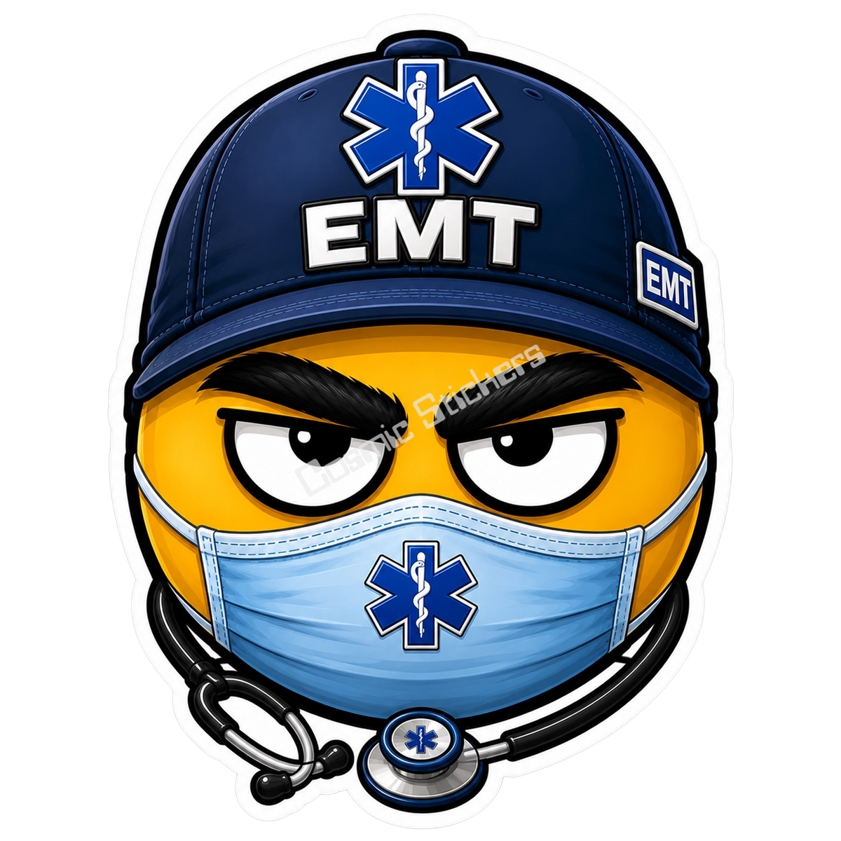 Cosmic Emoji - Male EMT Vinyl Sticker