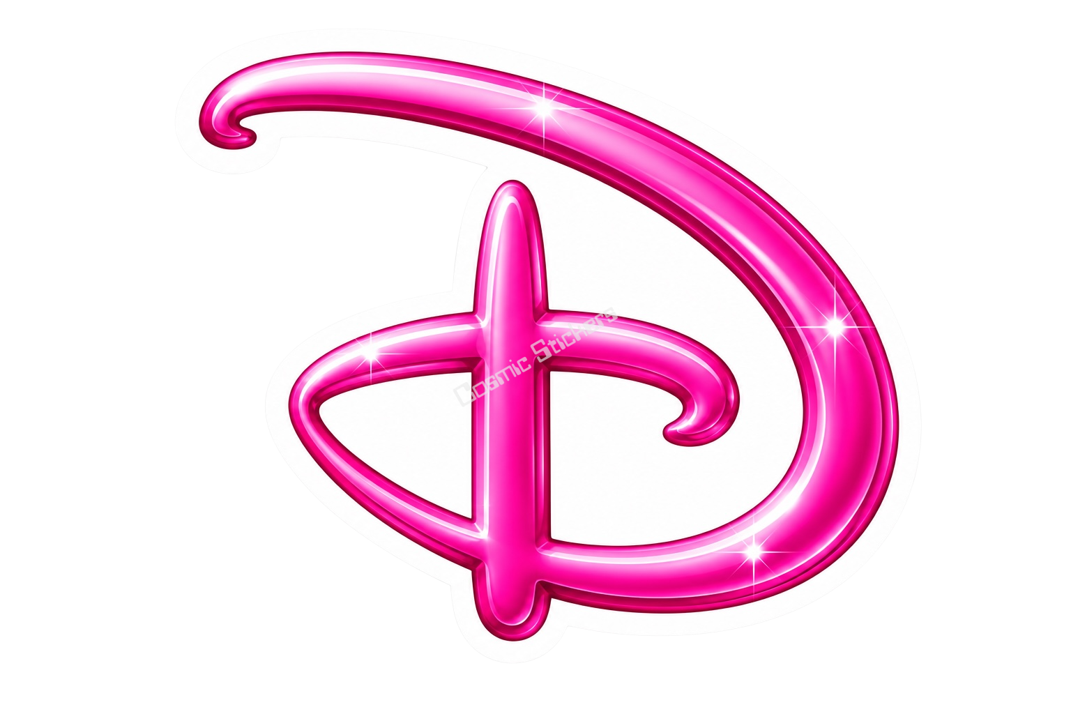 “D” Land Theme Park - Pink Glossy premium die-cut vinyl sticker by Cosmic Stickers
