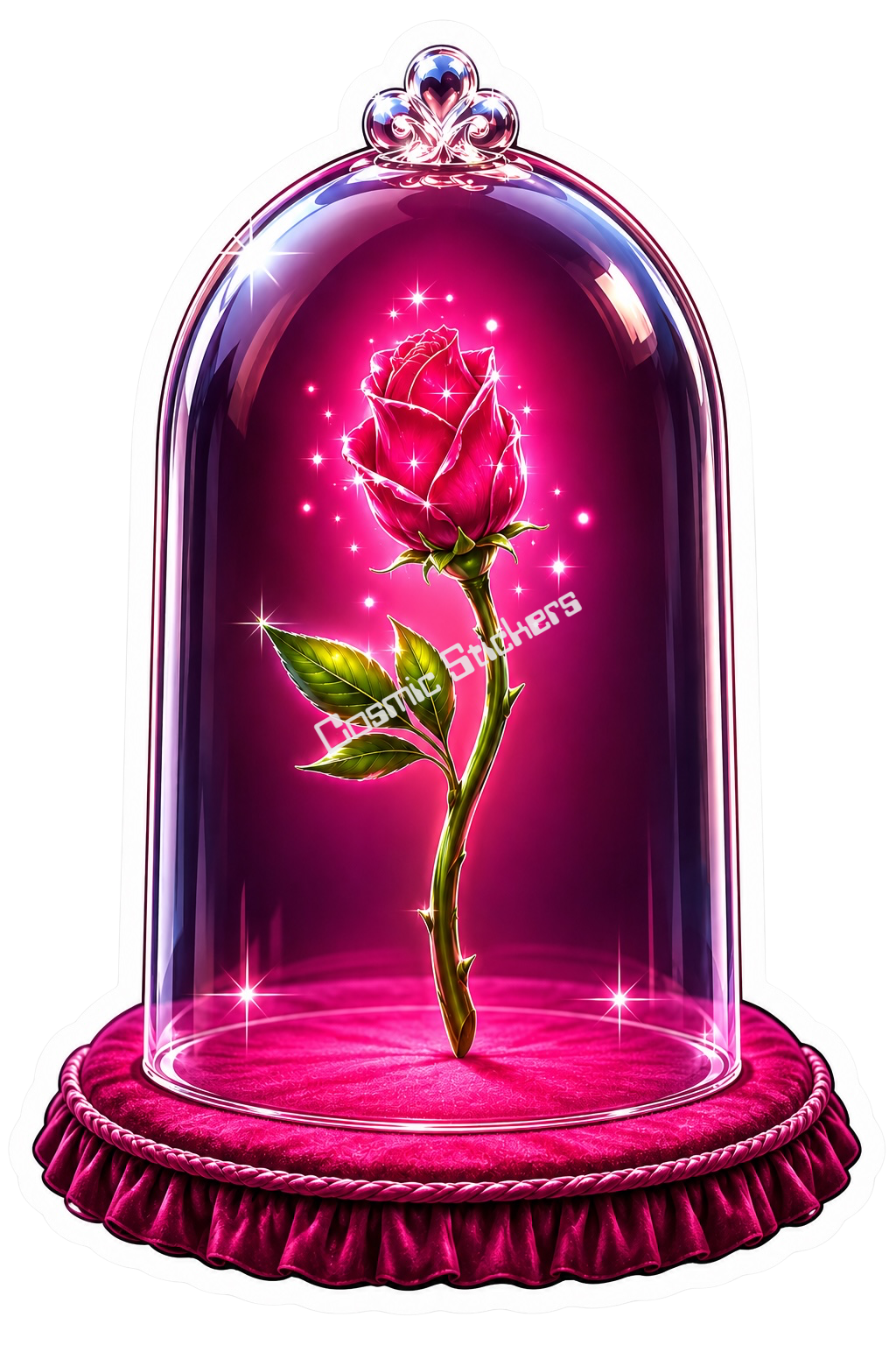 Rose Full of Beauty premium die-cut vinyl sticker by Cosmic Stickers