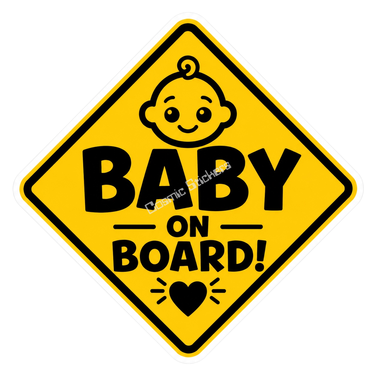 Baby On Board - Yellow/ Black - Baby