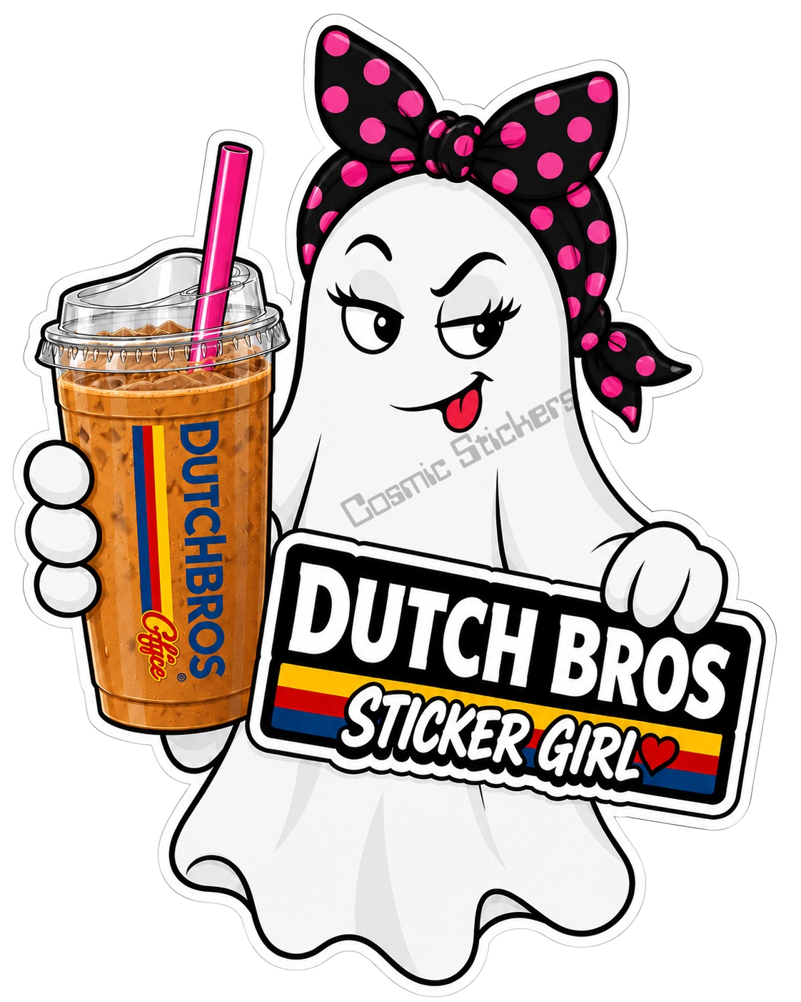 Fan-Made Boo Crew – Haunt and Hustle | Dutch Bros Inspired Vinyl Sticker