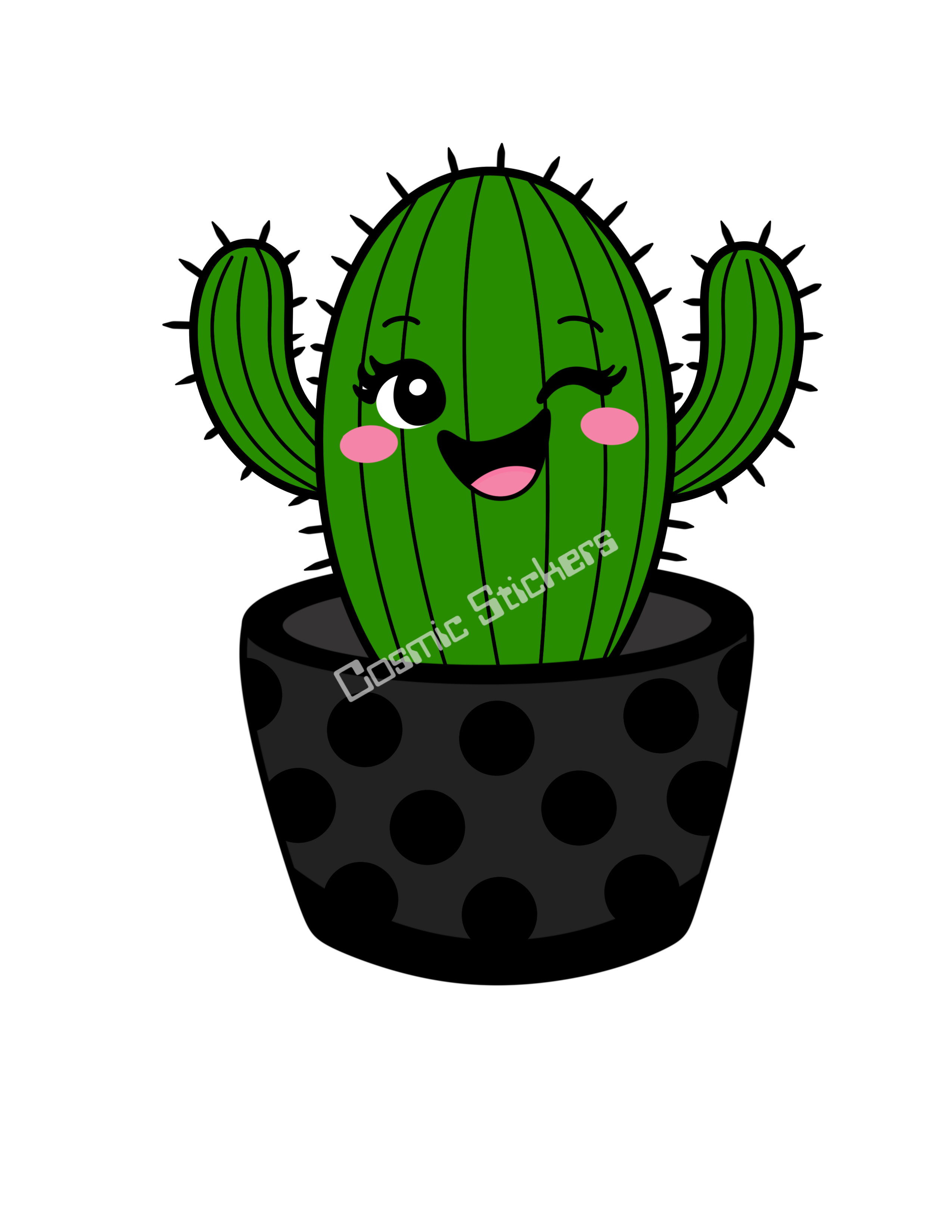 Cosmic Stickers - Gray Cactus